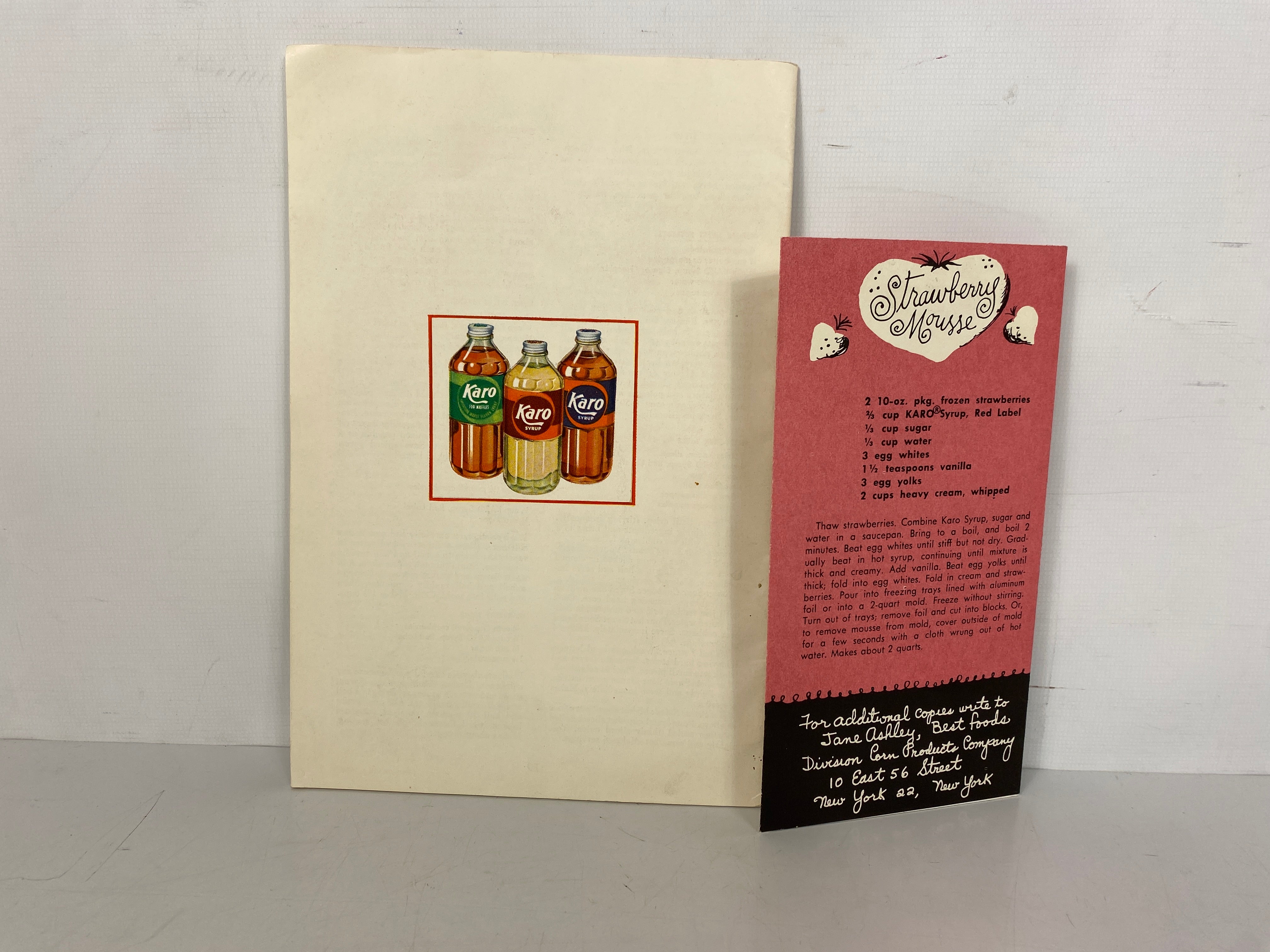 2 Vintage Karo Syrup Booklets: Karo Kookery/Perfect Homemade Ice Cream