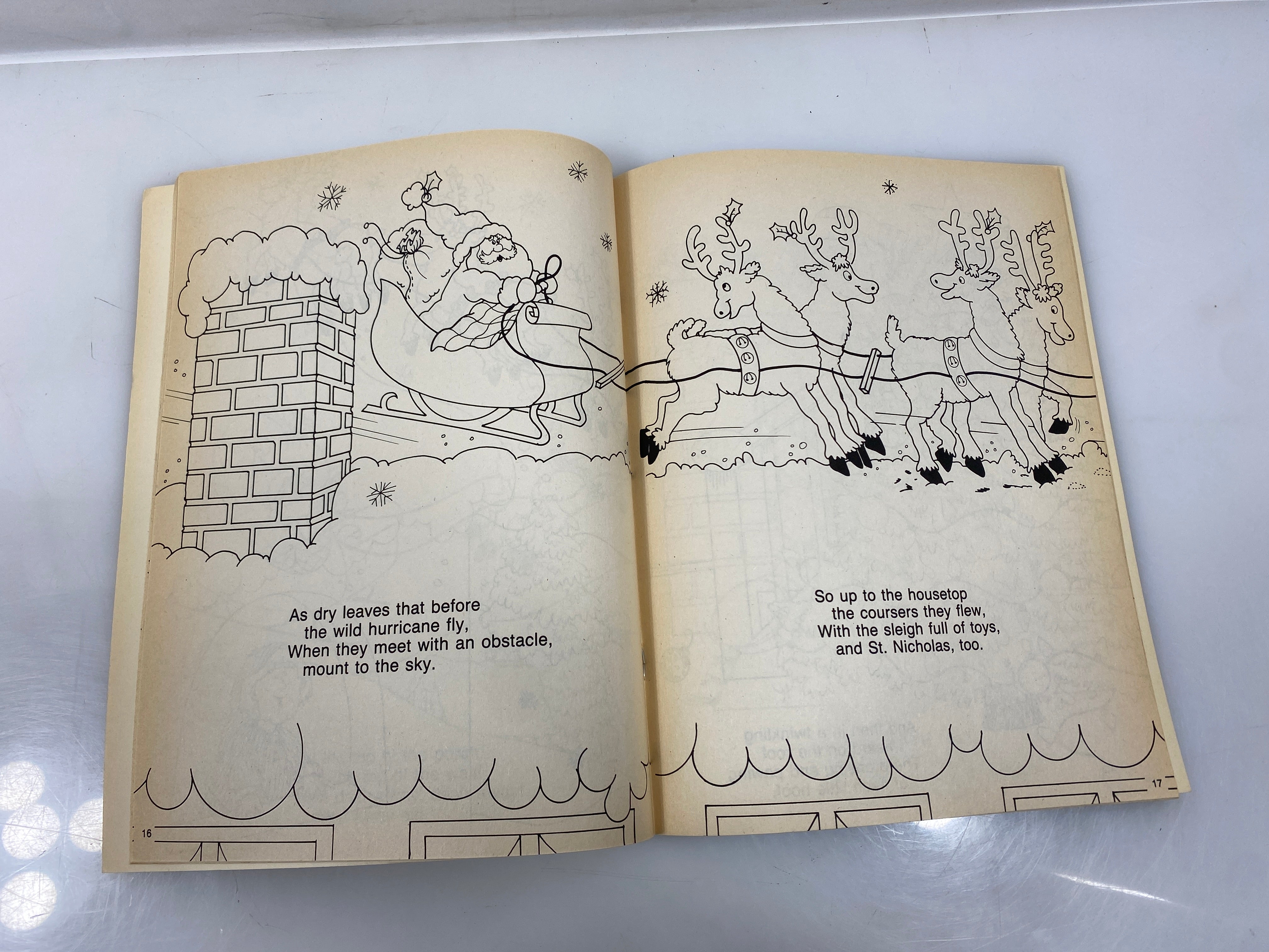 Lot of 5 'Twas The Night Before Christmas, A Book To Read And Color 1988