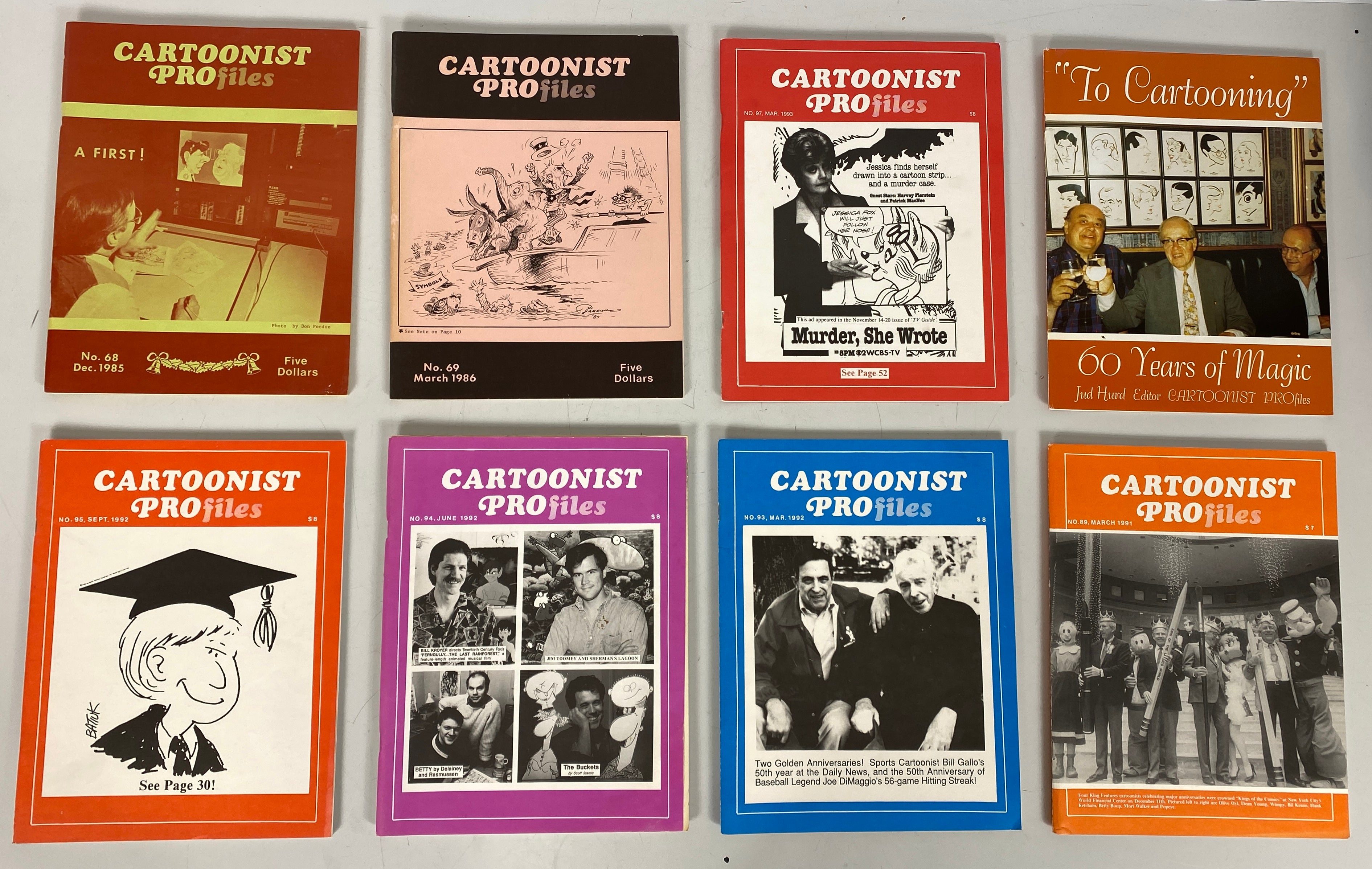 Lot of 53 Cartoonist Profiles Magazine (1969-1993)