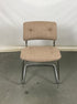 Beige Uphostered Chair with Metal Bottom
