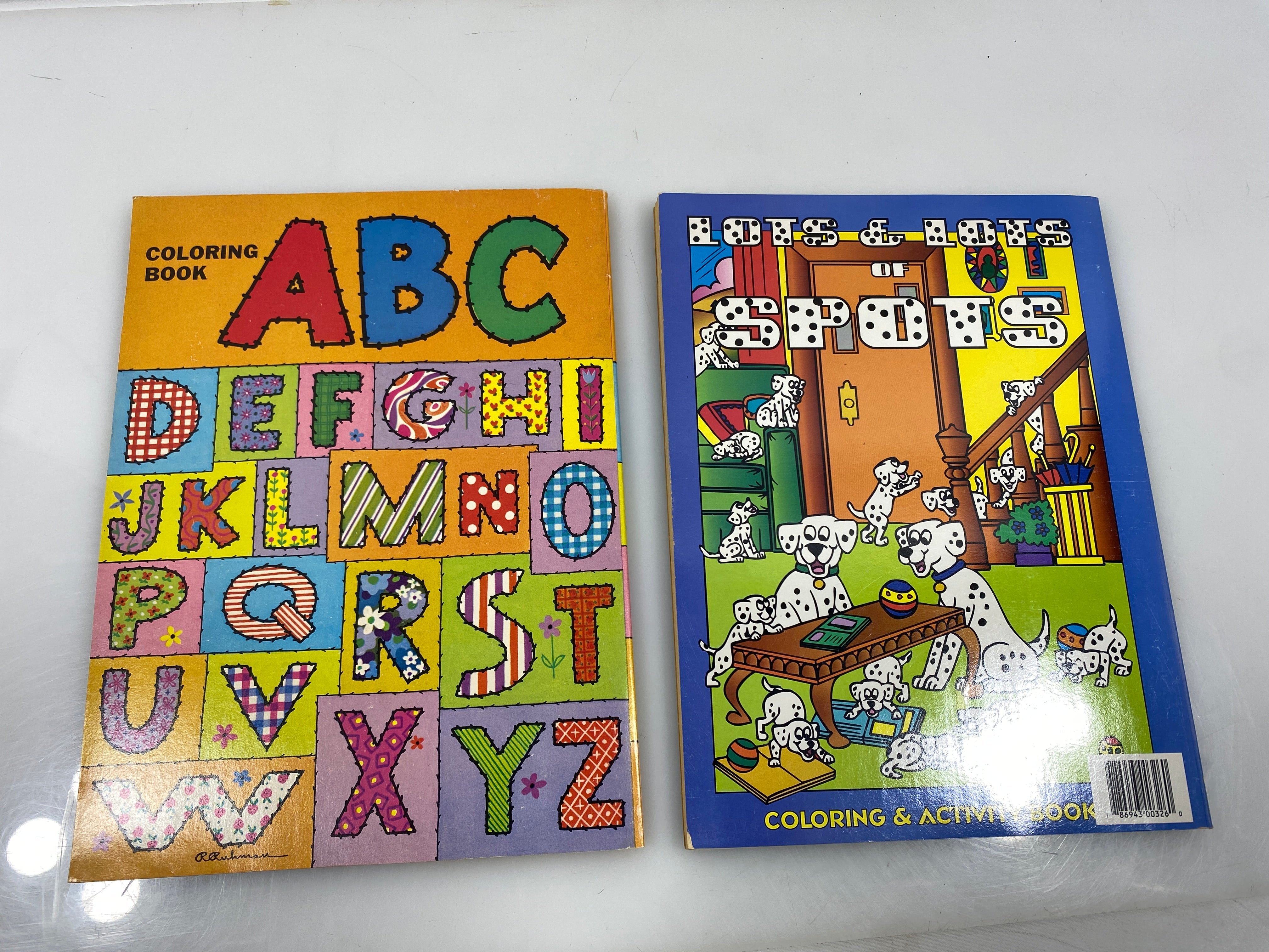 Lot of 2 ABC & Lots & lots of Spots Vintage Coloring Books