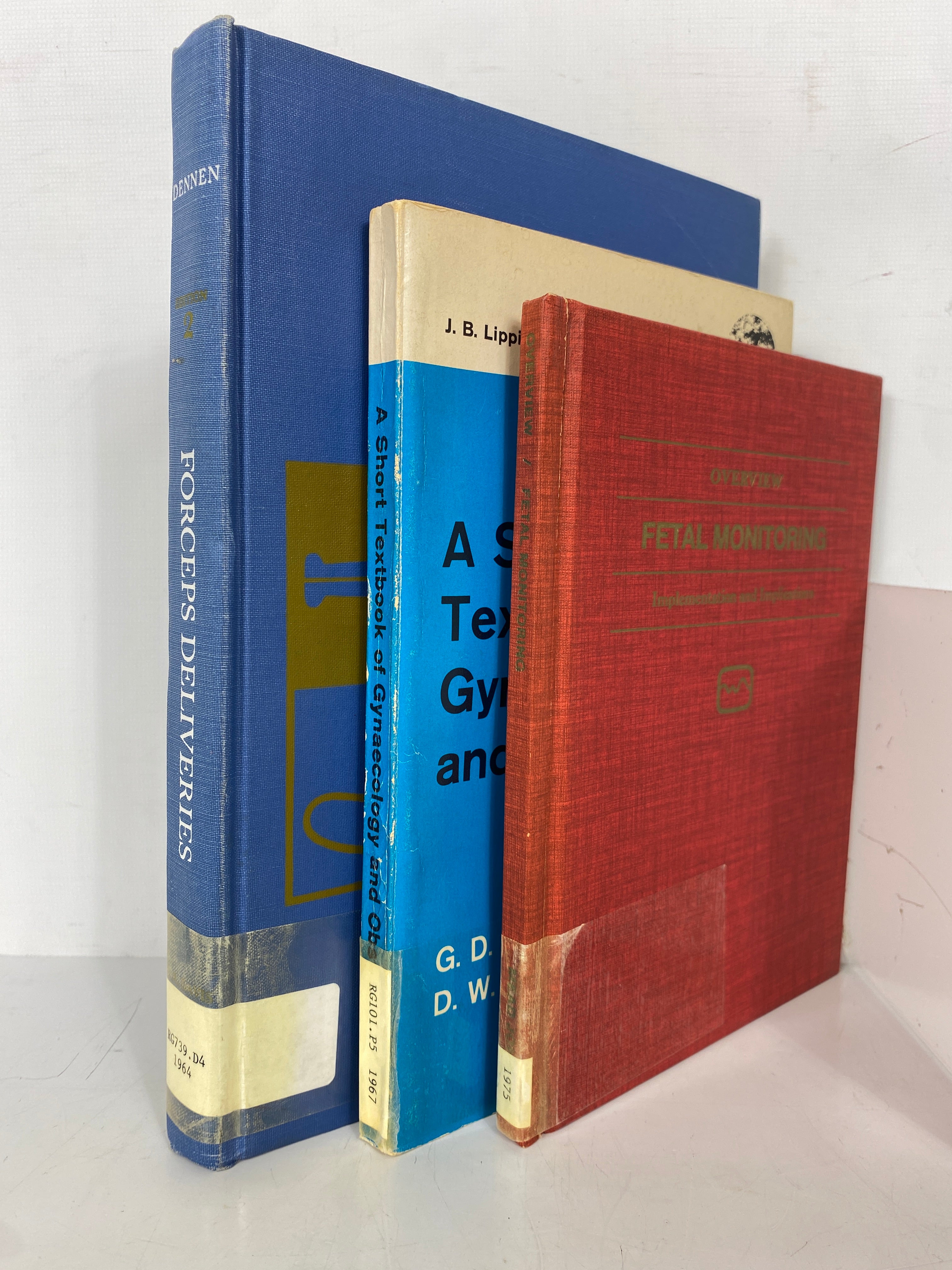 Lot of 3: Short Textbook of Gyn & OB/Forceps Deliveries/Fetal Monitoring 1968-75