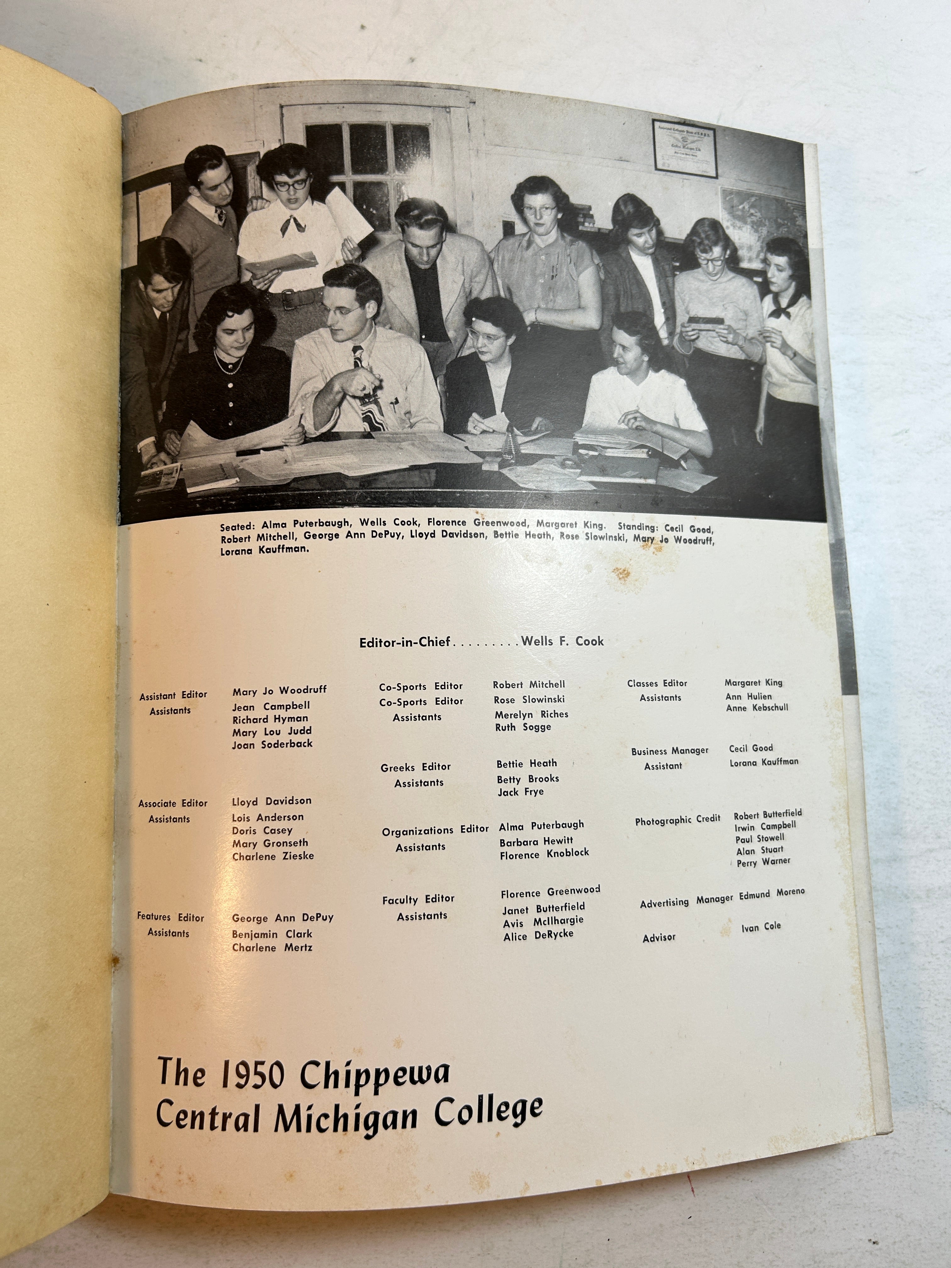 1950 "Chippewa" Central Michigan University Yearbook Mt. Pleasant, MI HC