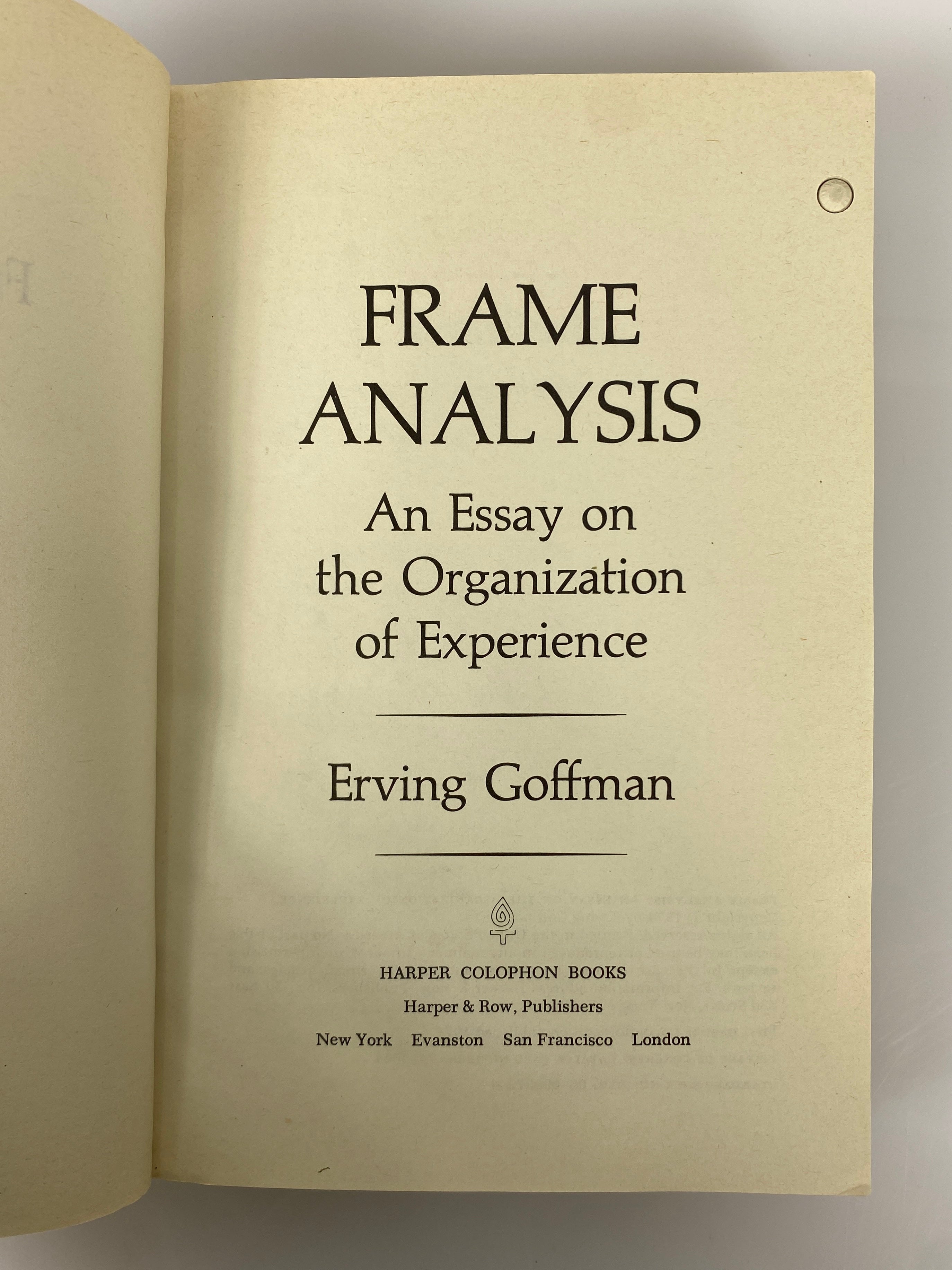 Lot of 2 Erving Goffman: Relations in Public/Frame Analysis 1972-74 SC