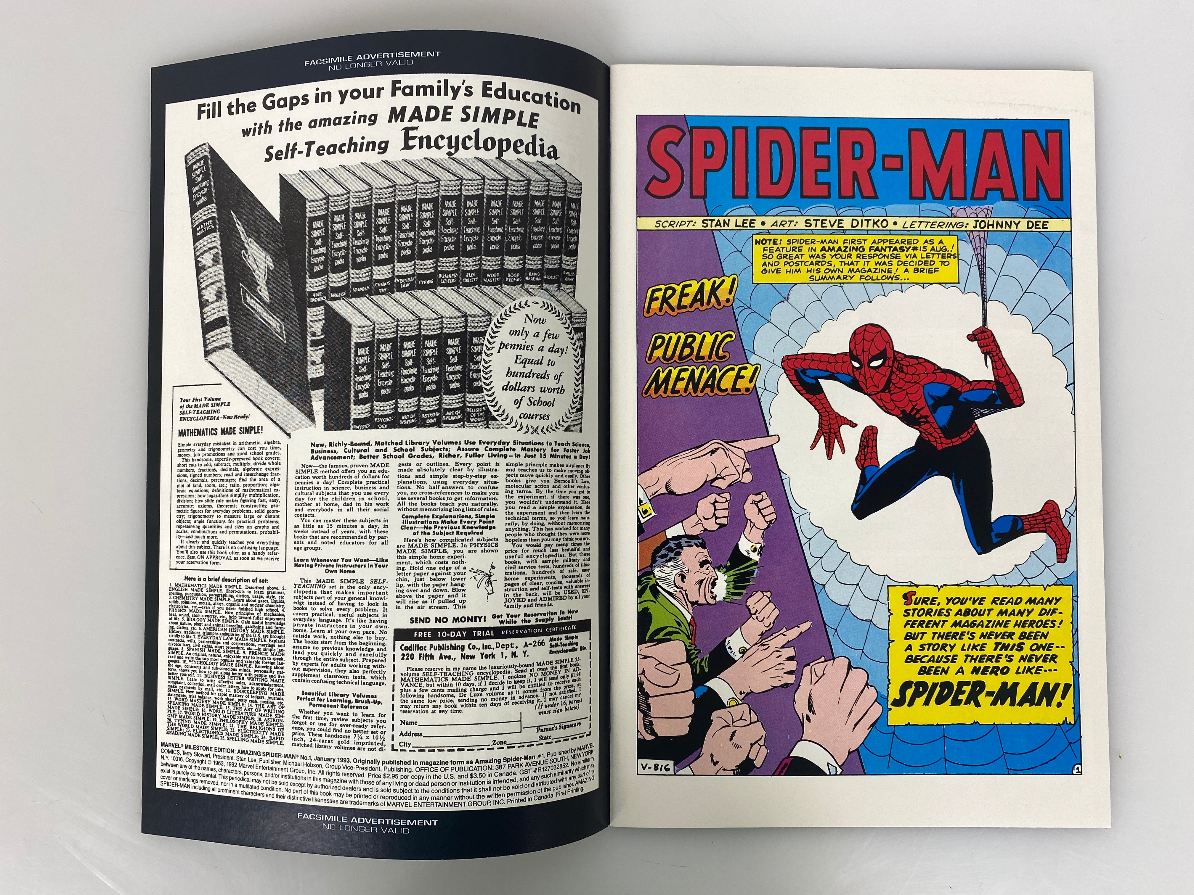 Lot of 3 Marvel Spider-Man Milestone Editions and No. 365 1992