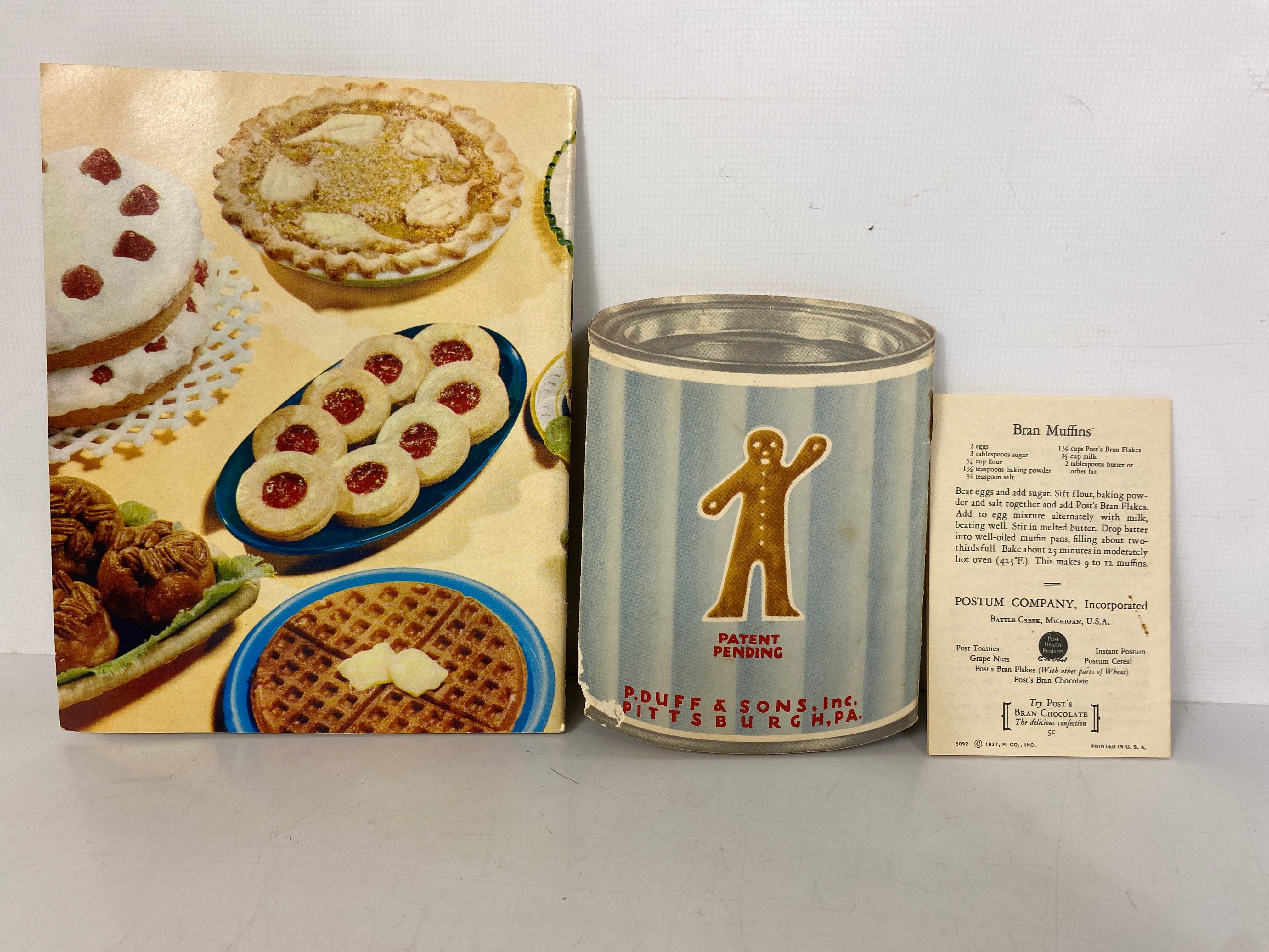 3 Vtg Booklets: Postum Health & Beauty/Kretchmer Wheat Germ/Duff's Bran Muffin