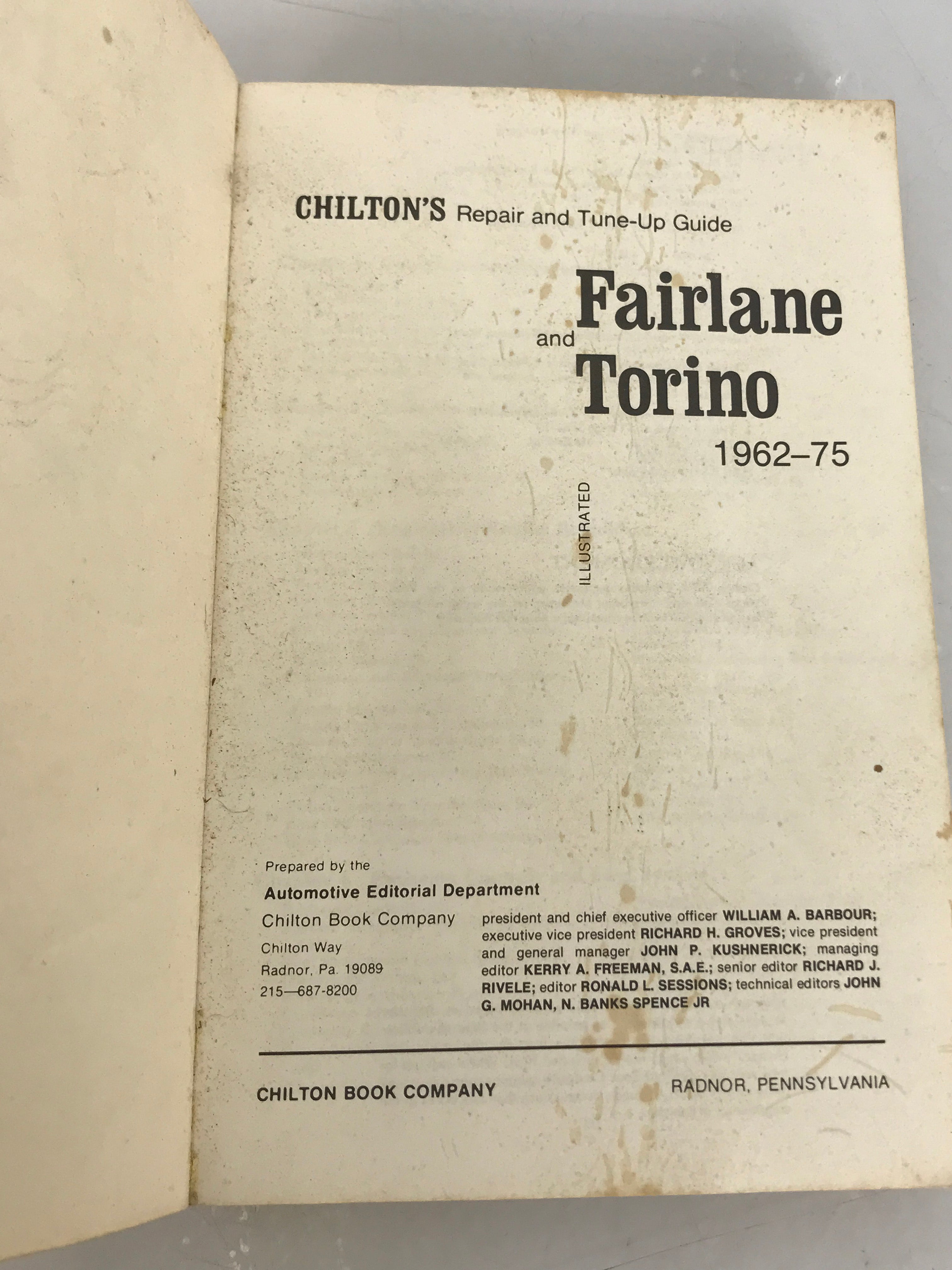 Chilton's Repair Guide Fairlane/Torino 1962-75 SC 1975