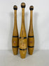 3 Antique Narragansett Machine Co 1 LB Wooden Juggling Pins 16.5"