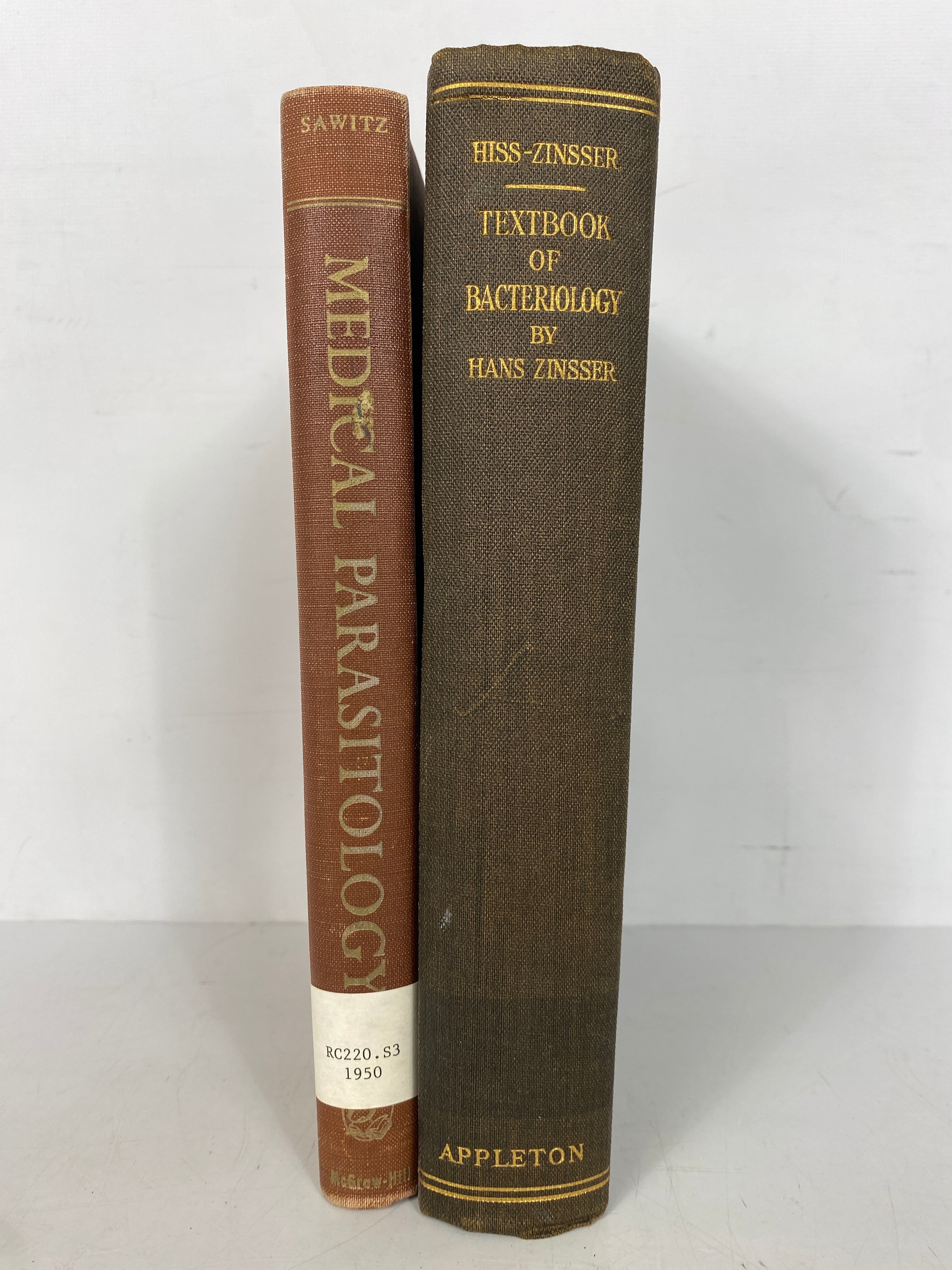 2 Vtg Medical Texts: A Textbook of Bacteriology/Medical Parasitology Ex-Library