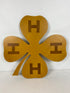 Handmade 26" Wooden Inlaid 4-H Clover Decor