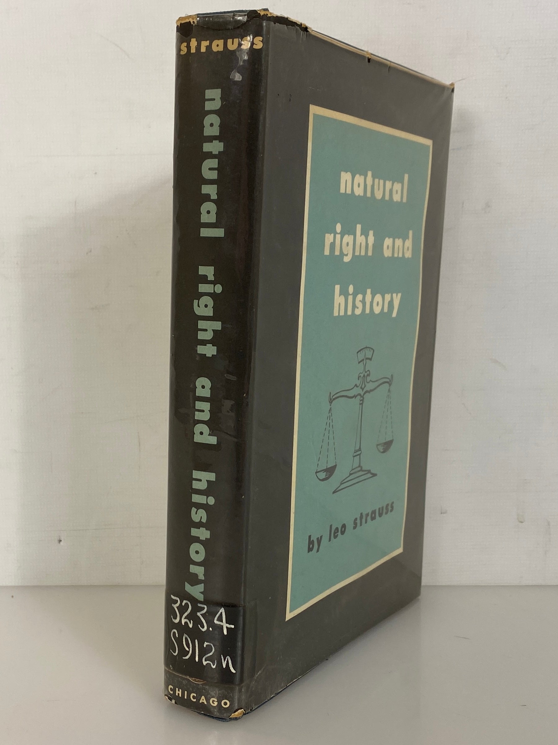 Natural Right and History by Leo Strauss 1959 3rd Impression Ex-Library HCDJ