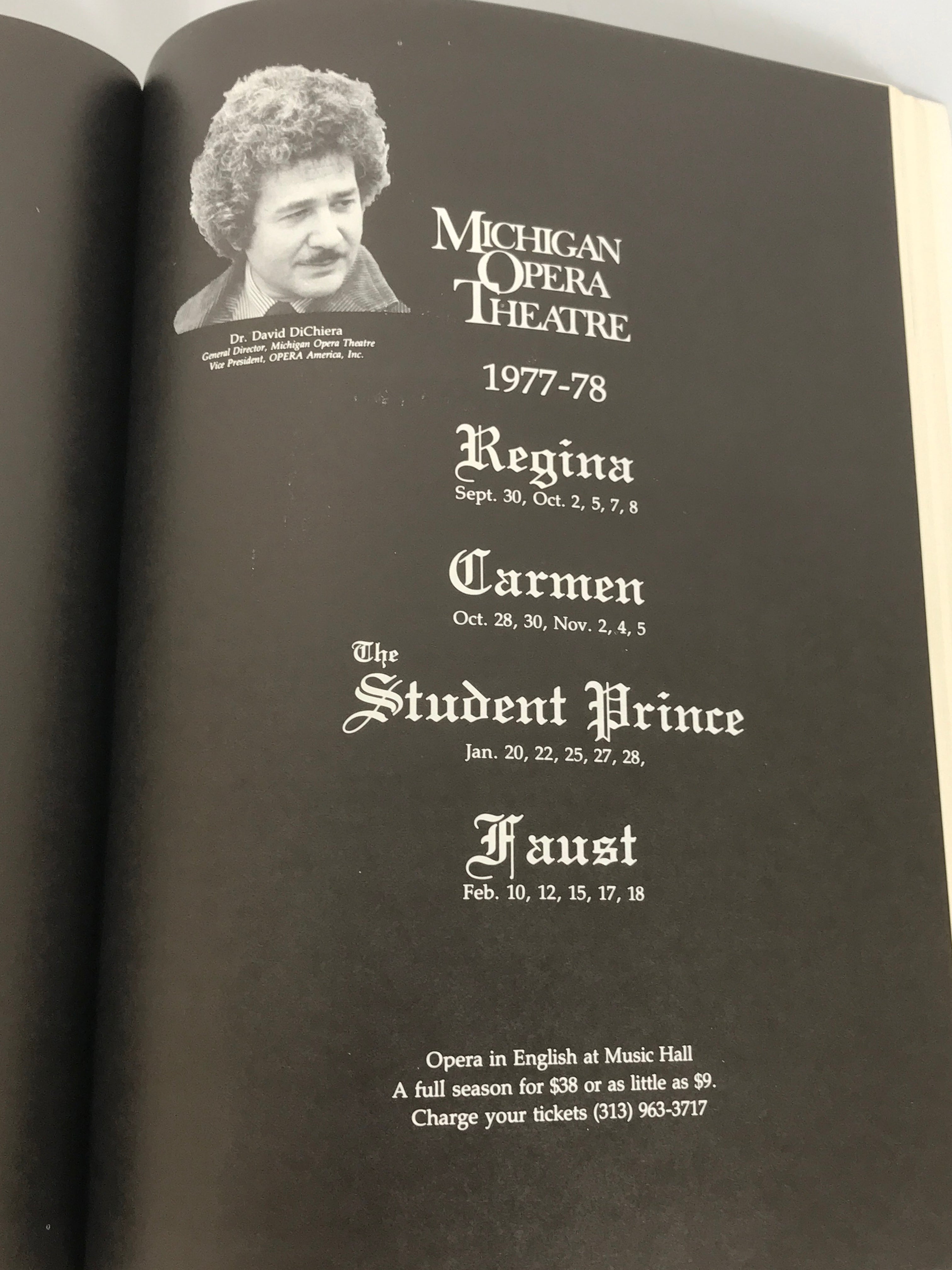 The Metropolitan Opera on Tour May 23-May 28 1977 Detroit Masonic Temple SC