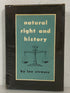 Natural Right and History by Leo Strauss 1959 3rd Impression Ex-Library HCDJ