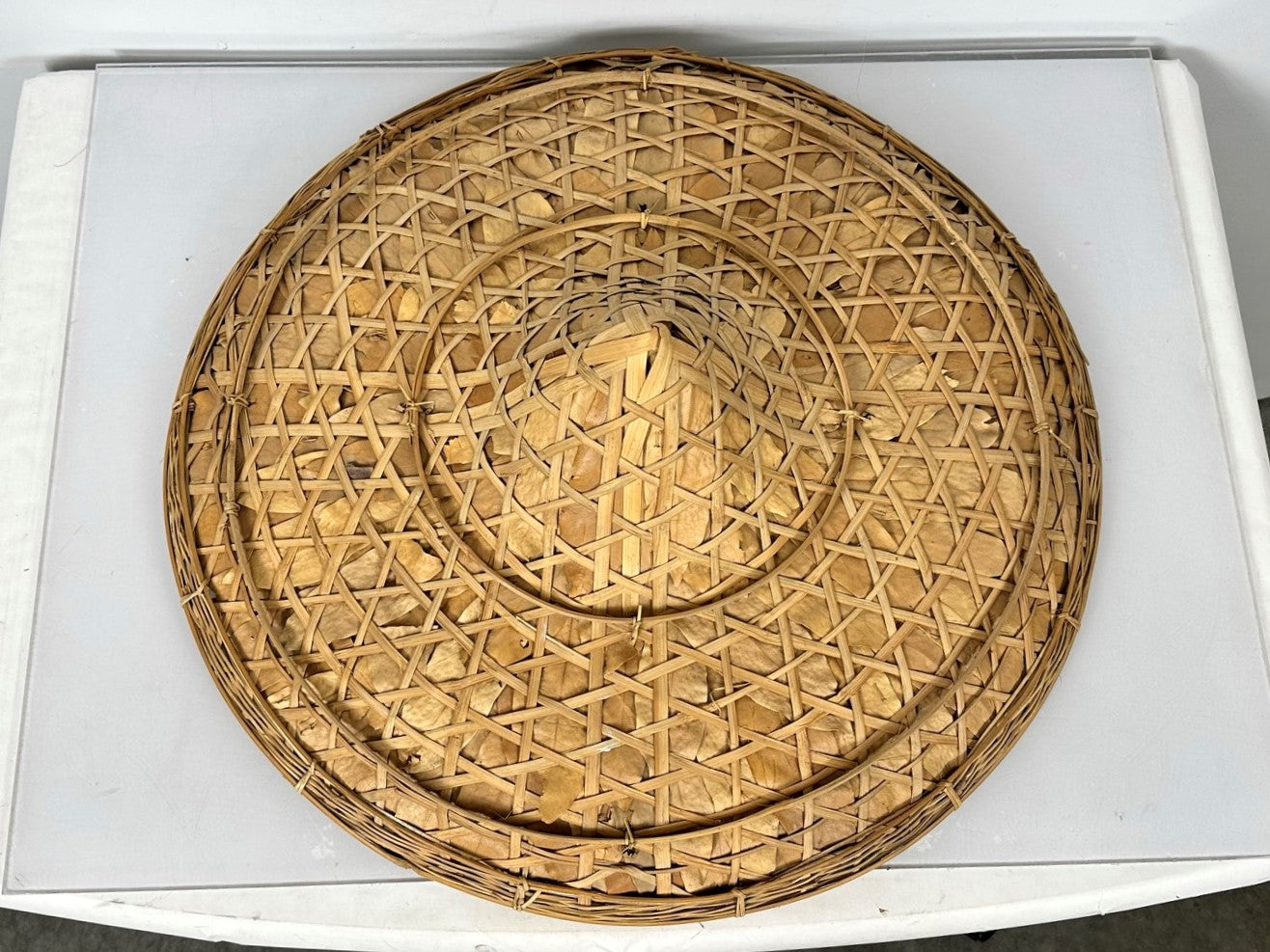 Vintage 24" Woven Bamboo Hat