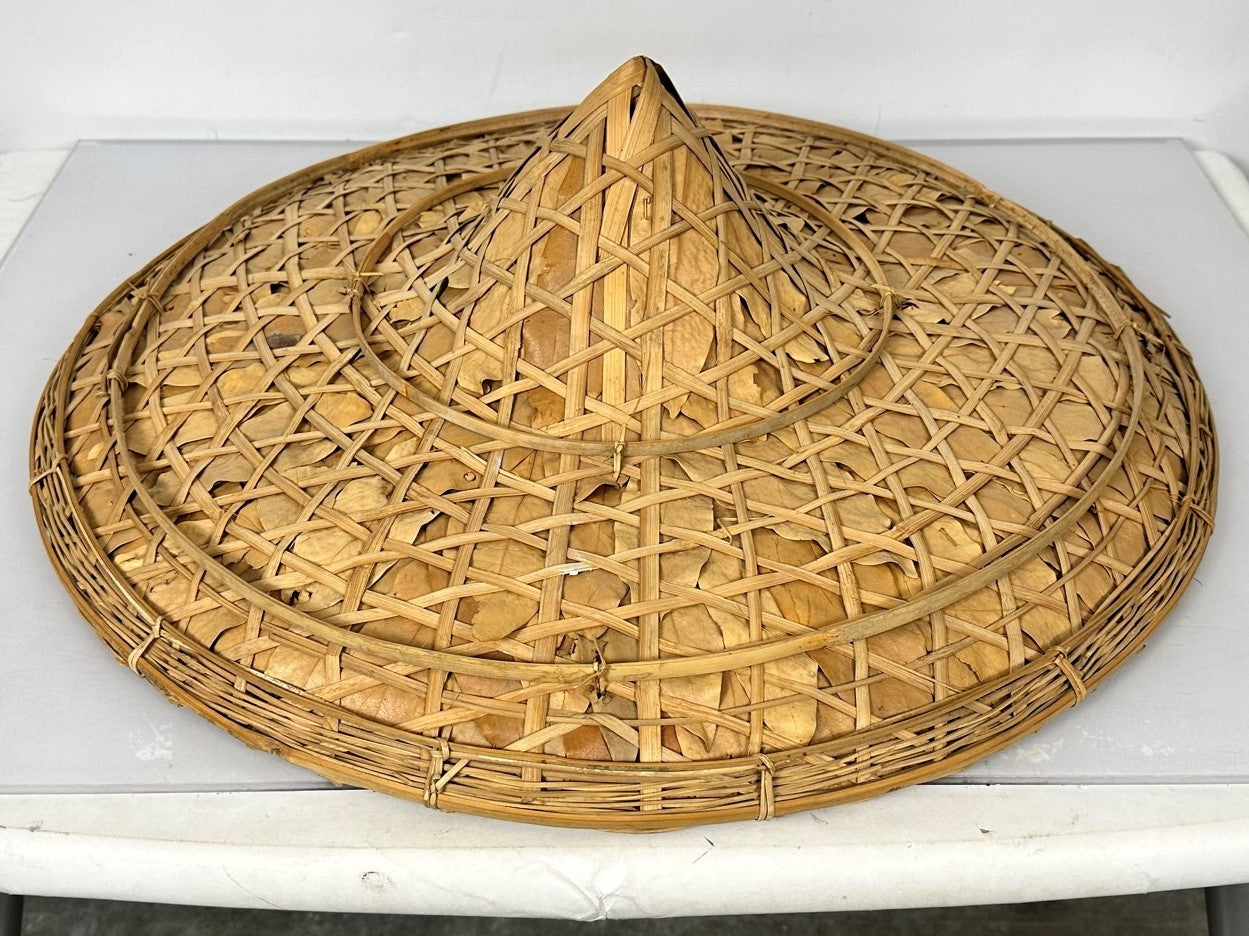 Vintage 24" Woven Bamboo Hat
