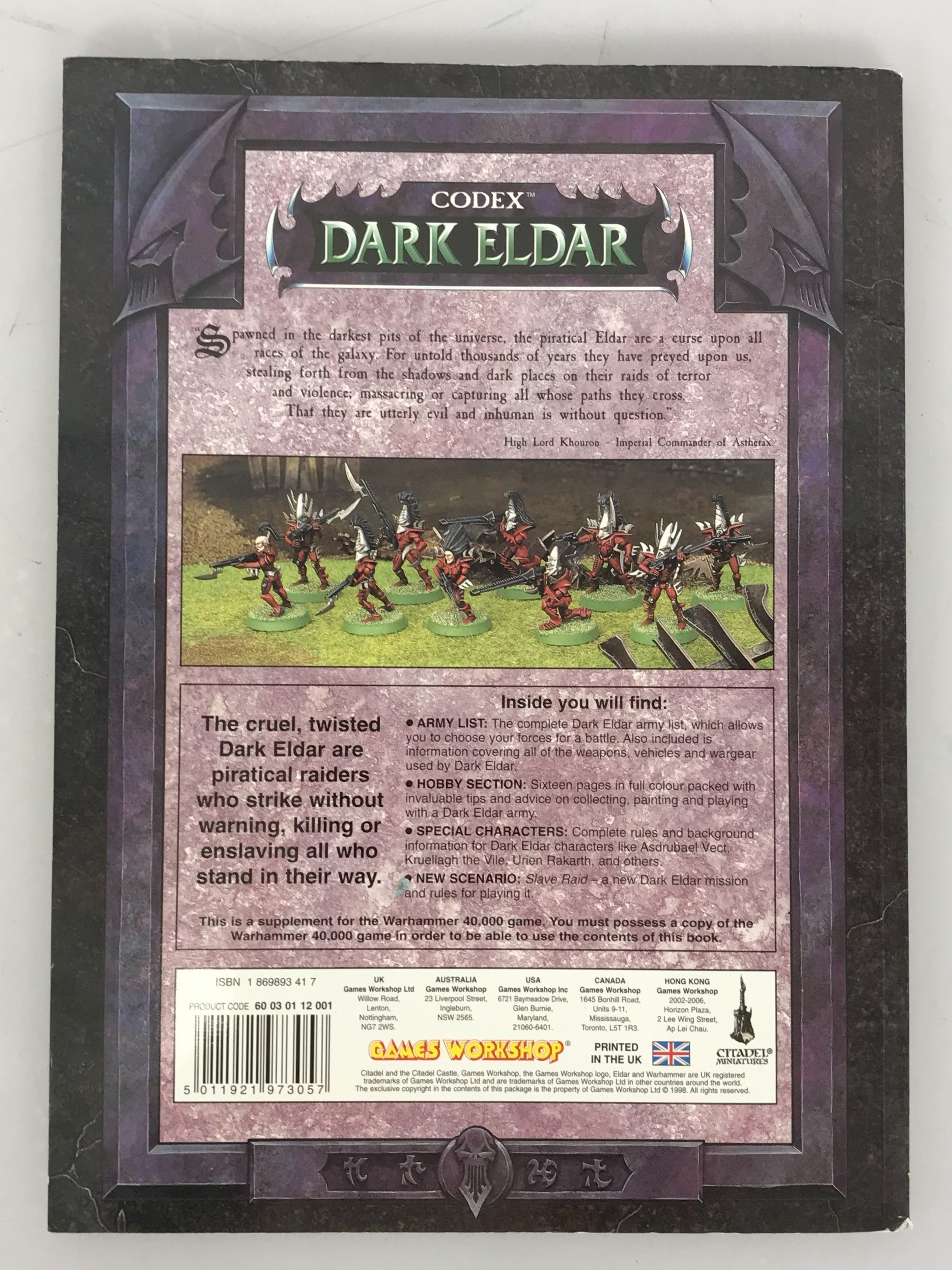 Warhammer 40,000 Codex Dark Eldar 1998