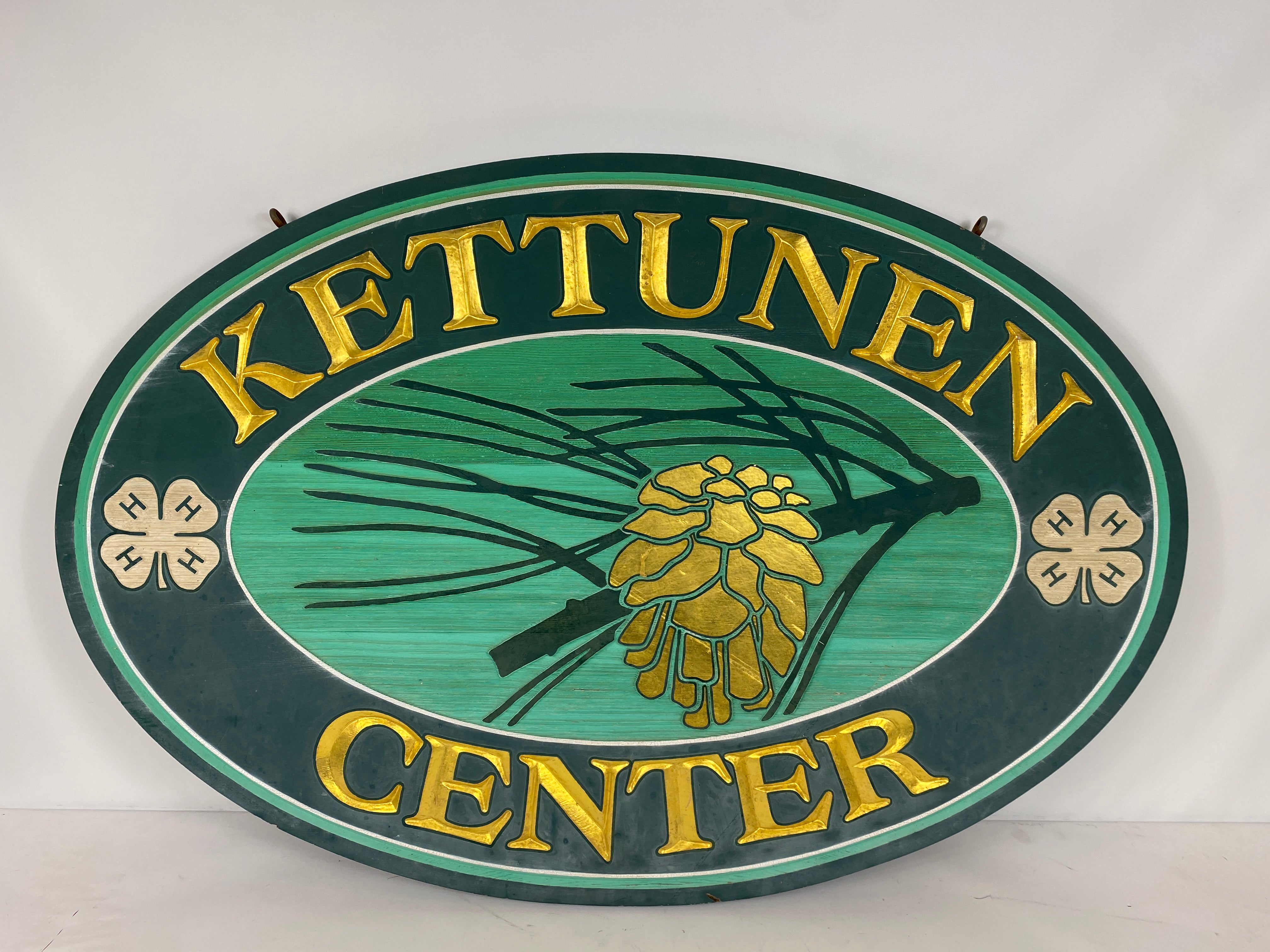 Large Wooden Kettunen Center Sign from Front Entrance