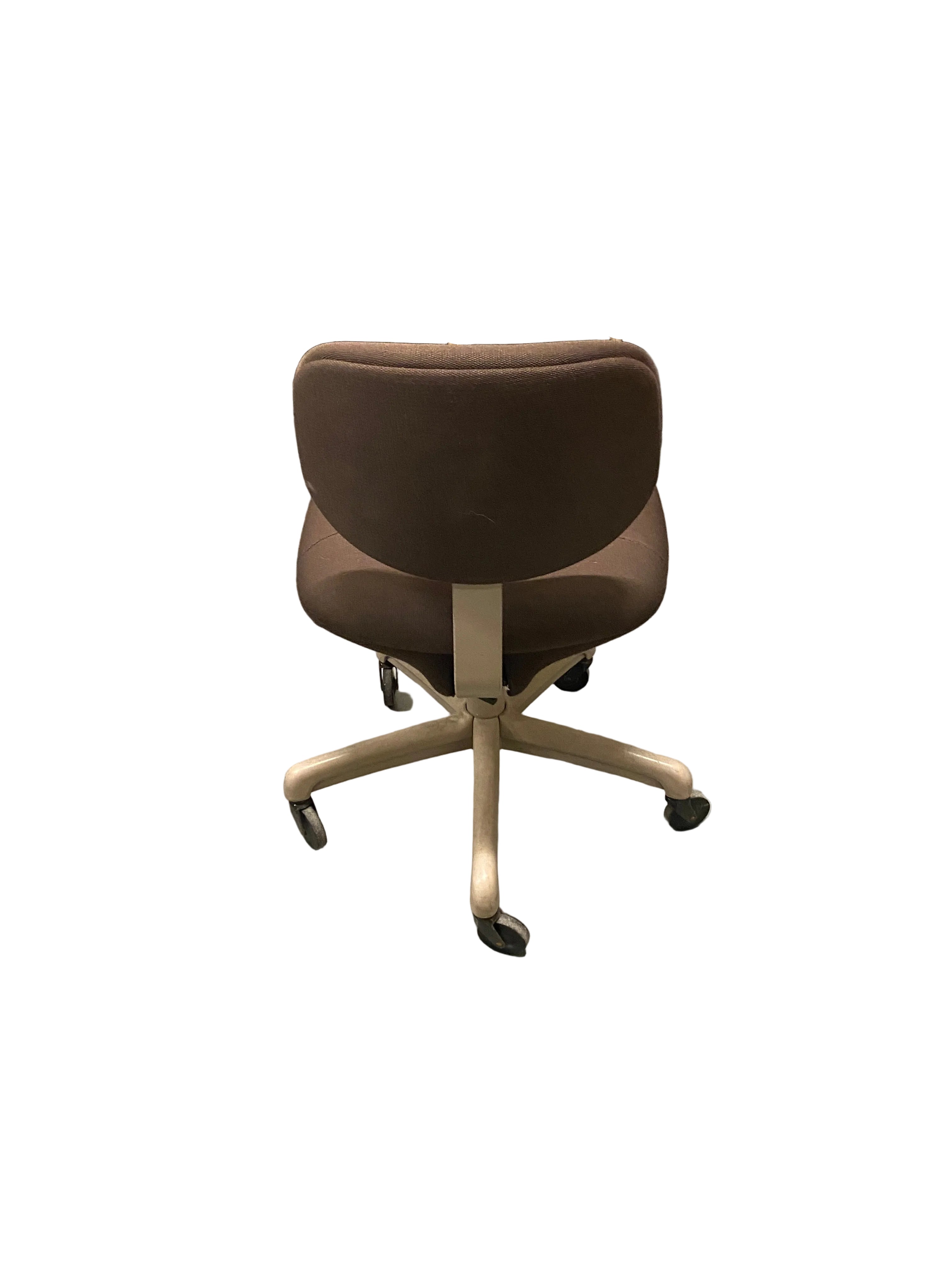 Brown Upholstered Armless Adjustable Chair