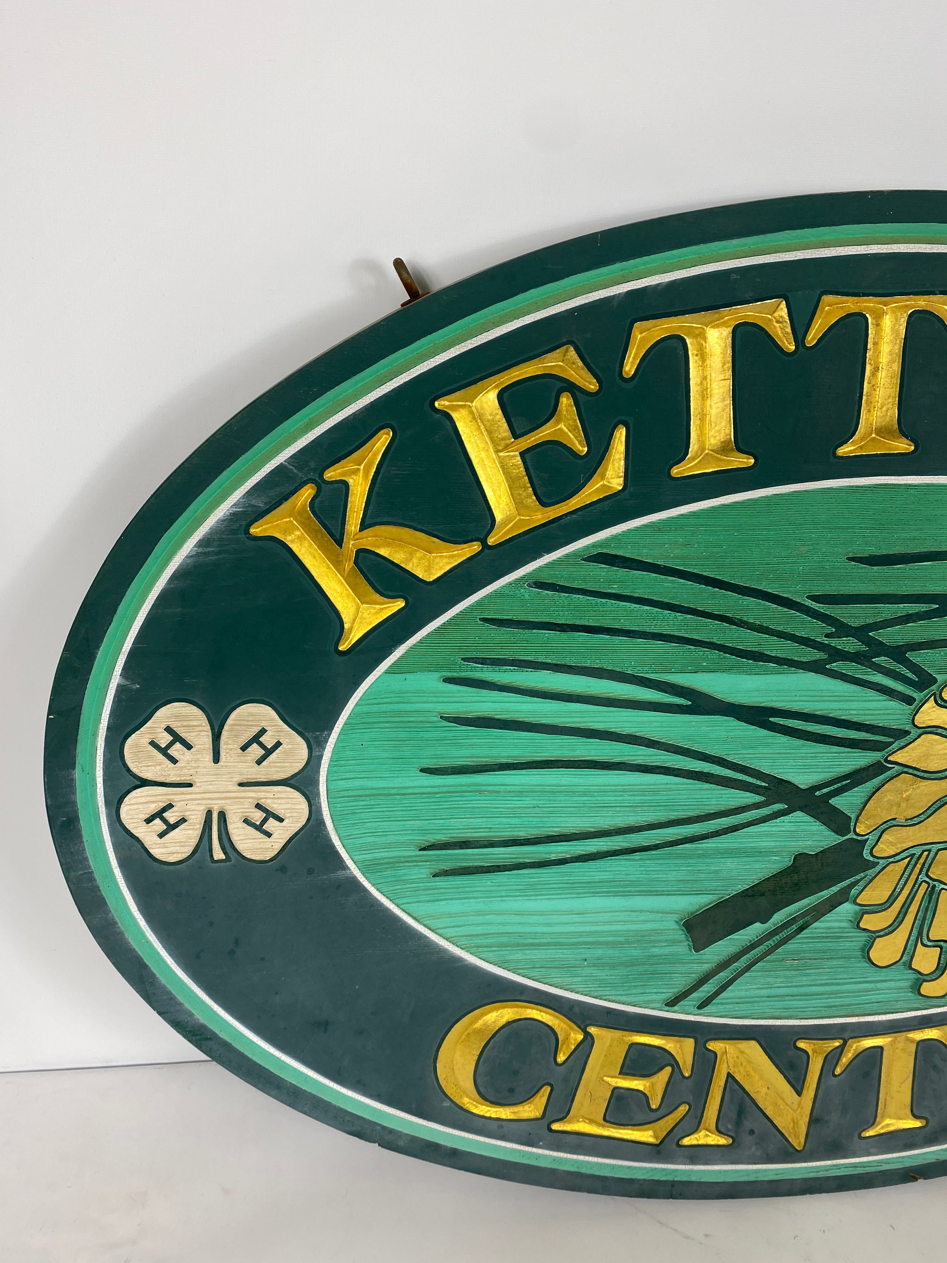 Large Wooden Kettunen Center Sign from Front Entrance