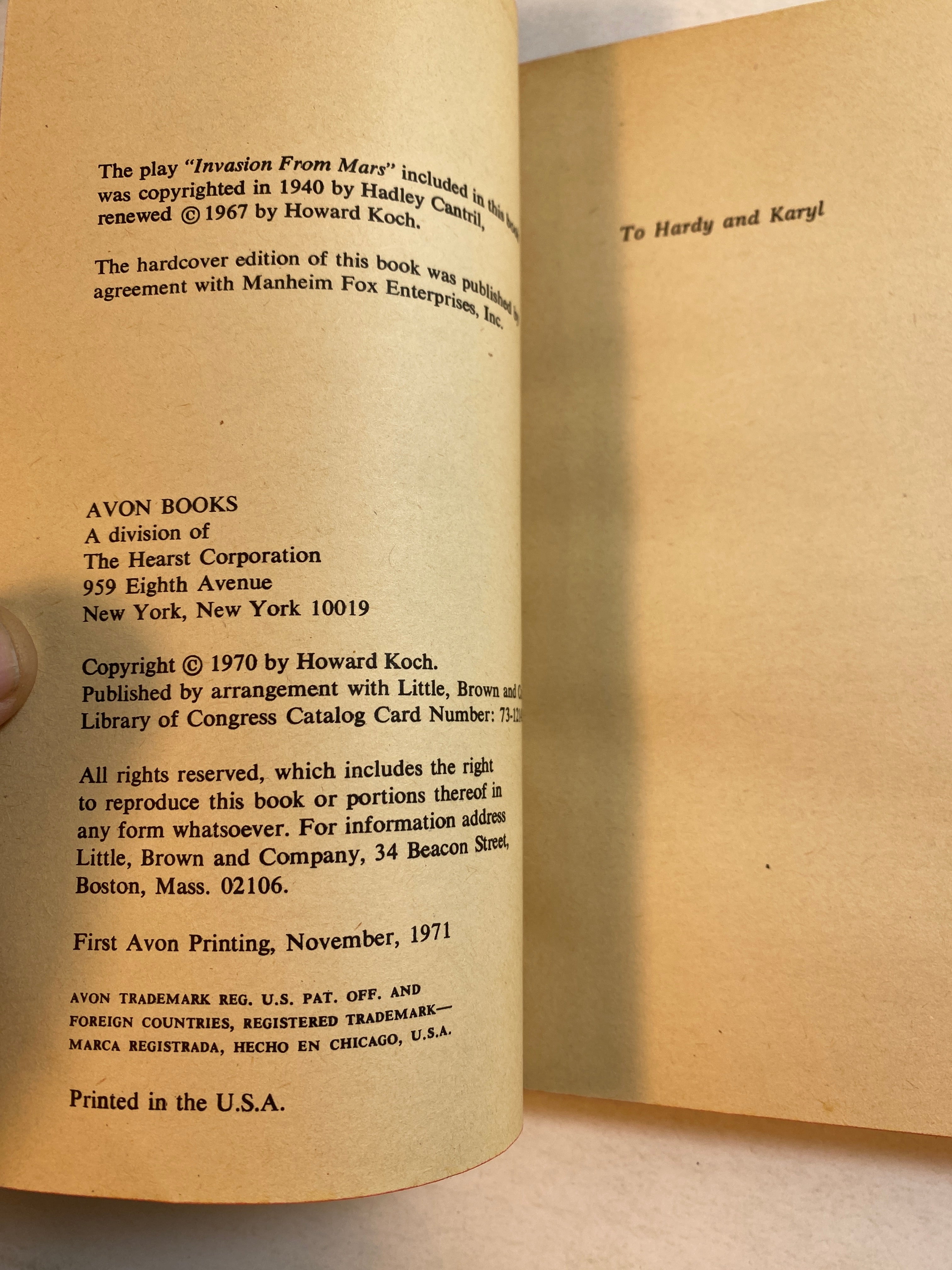 Panic Broadcast Invasion from Mars Arthur C. Clarke Paperback 1971