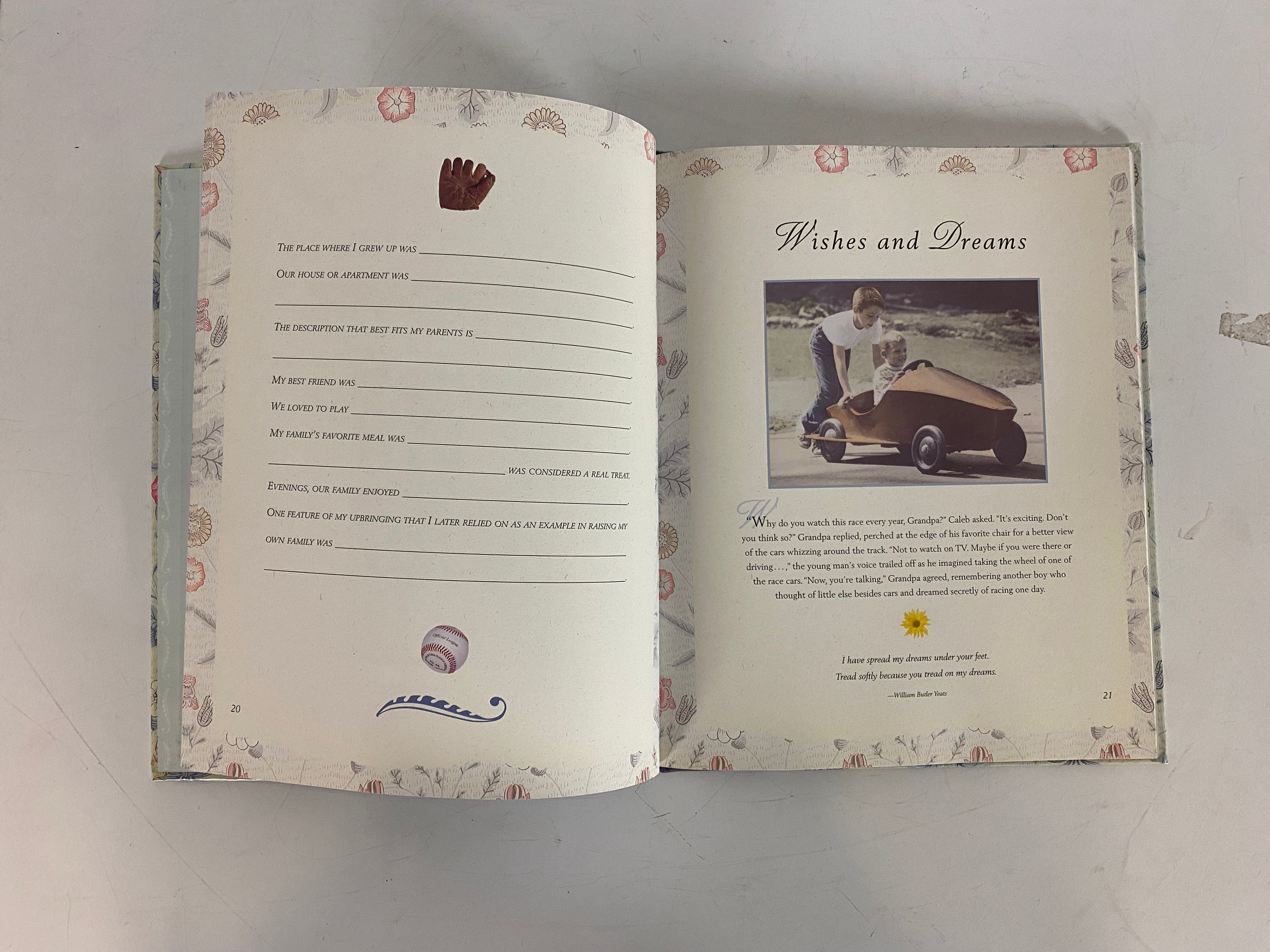 Hardcover Grandparents Keepsake Memory Book