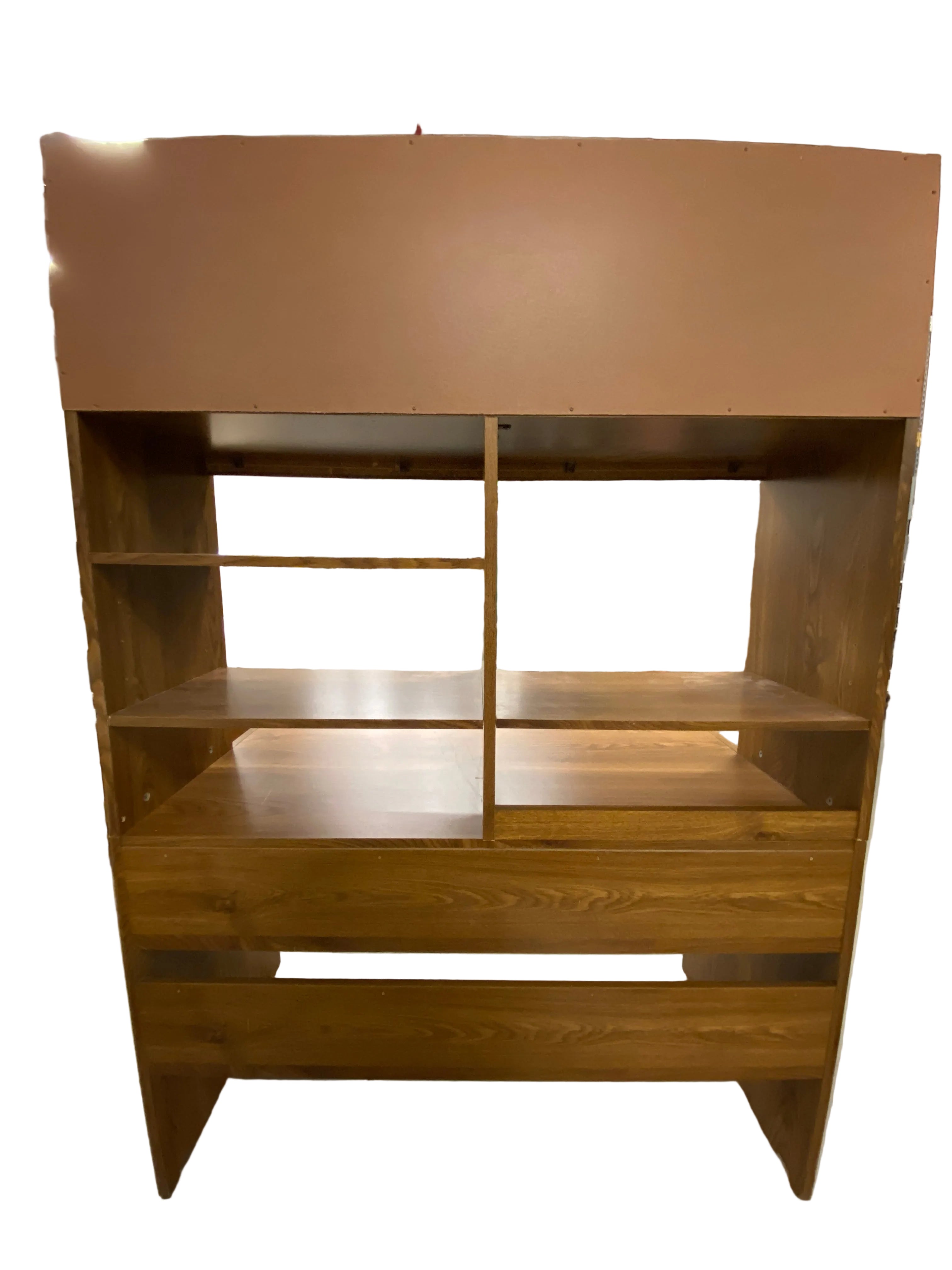 Wooden Desk With Shelves & Cabinet