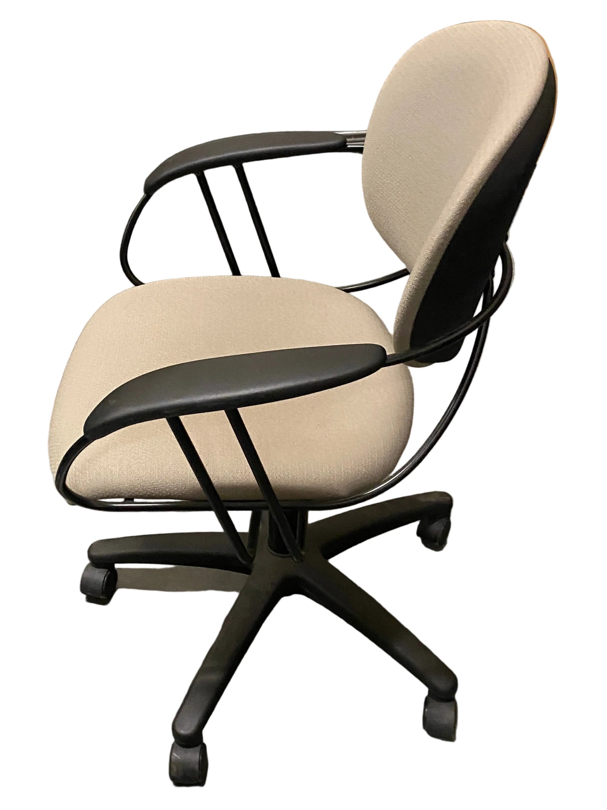 Steelcase Tan Upholstered Fixed Arm Adjustable Chair