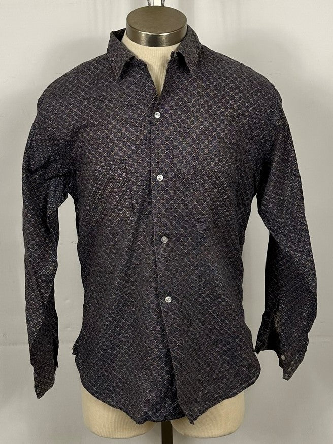 Brent Vintage Blue Long Sleeve Button-Up Shirt Men's Size Large