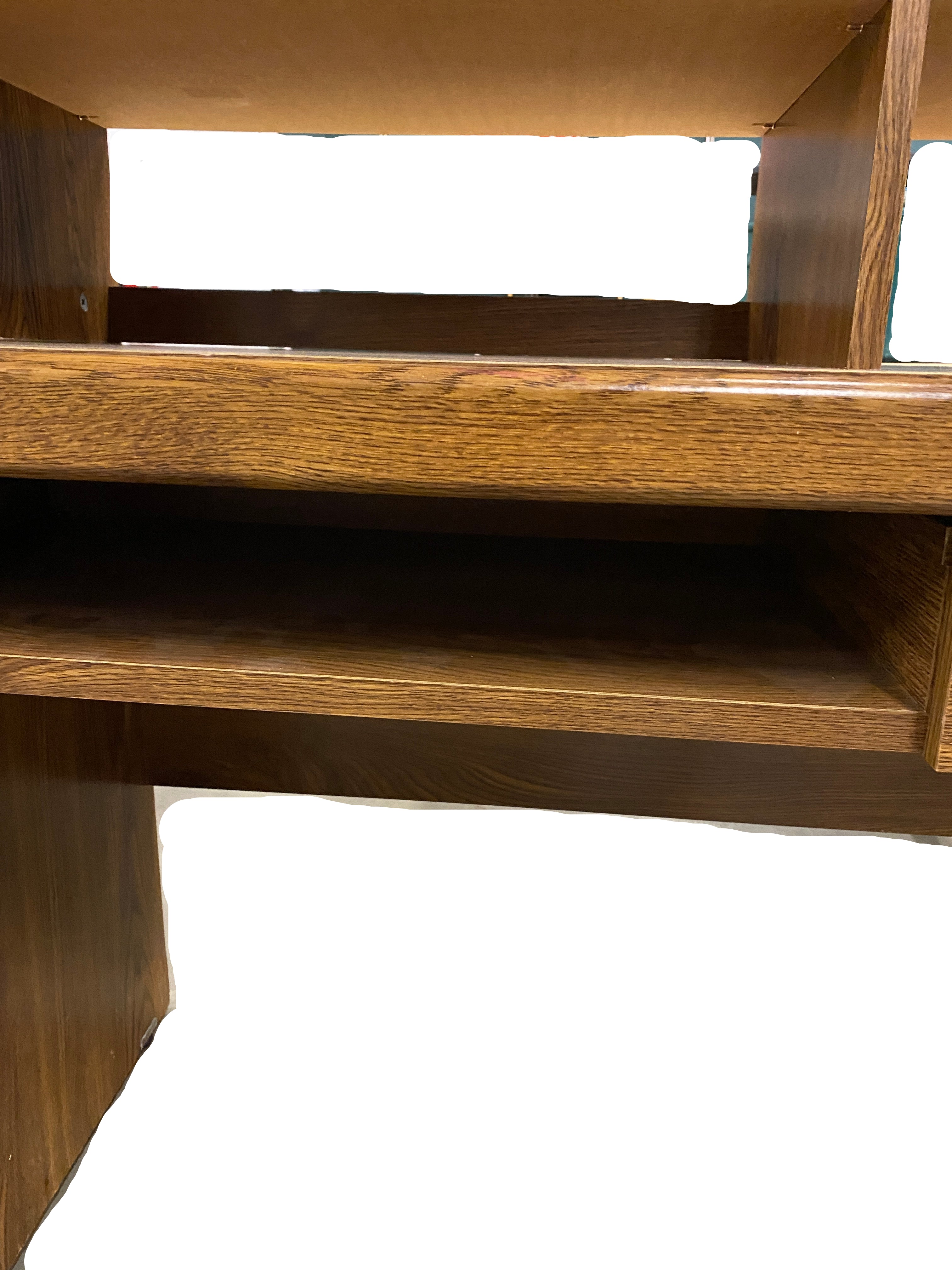 Wooden Desk With Shelves & Cabinet