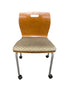 Steelcase Wooden Back Green Patterned Upholstery