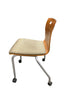 Steelcase Wooden Back Green Patterned Upholstery