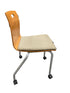 Steelcase Wooden Back Green Patterned Upholstery