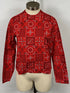 De Cind Fashions Vintage Red Paisley Full Sleeve Blouse Women's Size Unknown