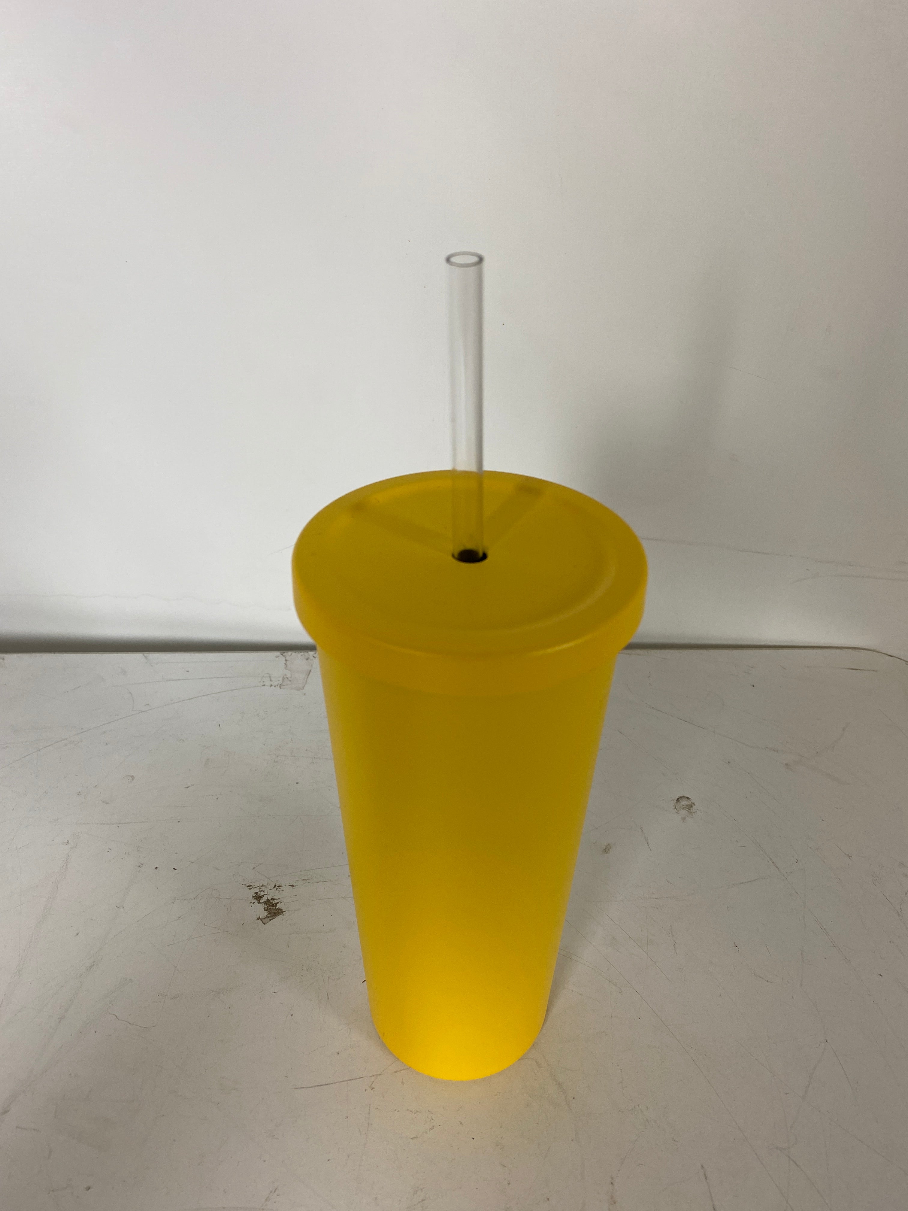 Sun Squad 20 oz Yellow Tumbler with Straw