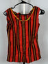 Vintage Red and Black Striped Sleeveless Blouse Women's Size Unknown
