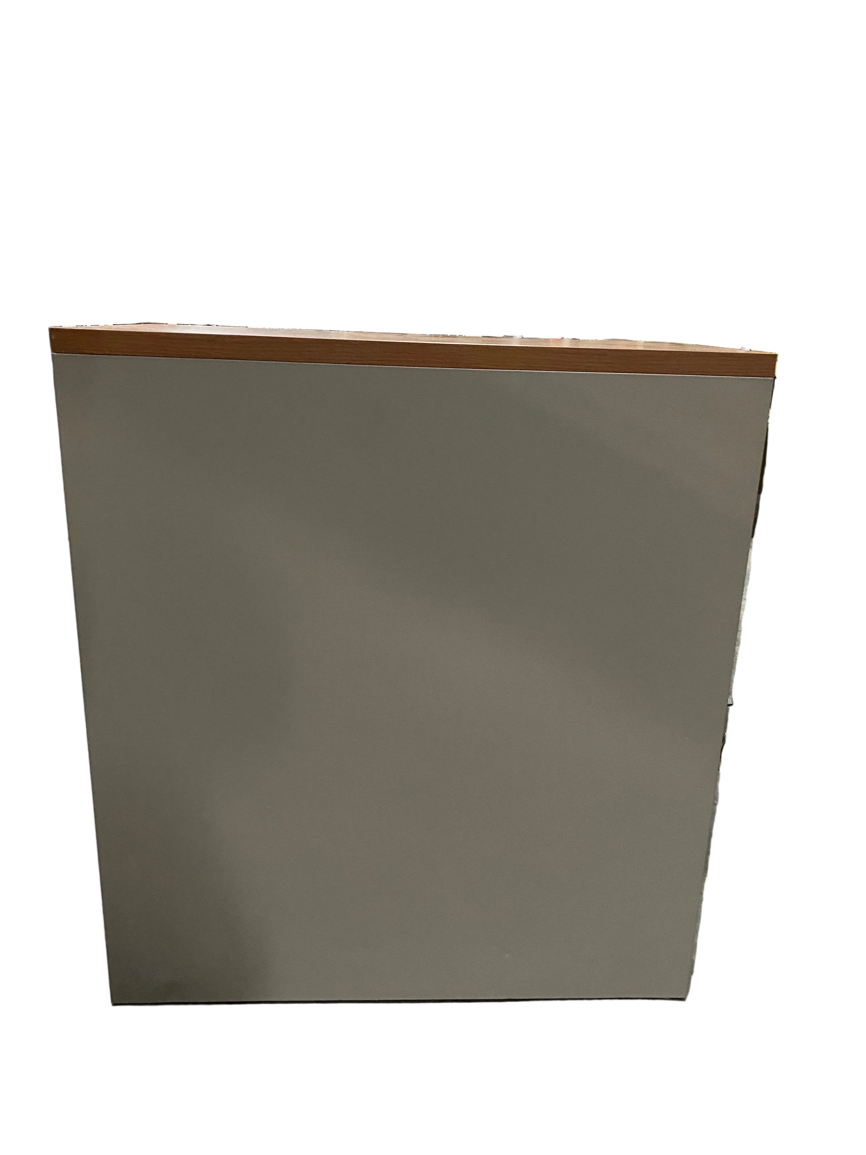 Steelcase #RLF18363W Wooden Facade Grey Metal Office 3 Drawer Later File Cabinet