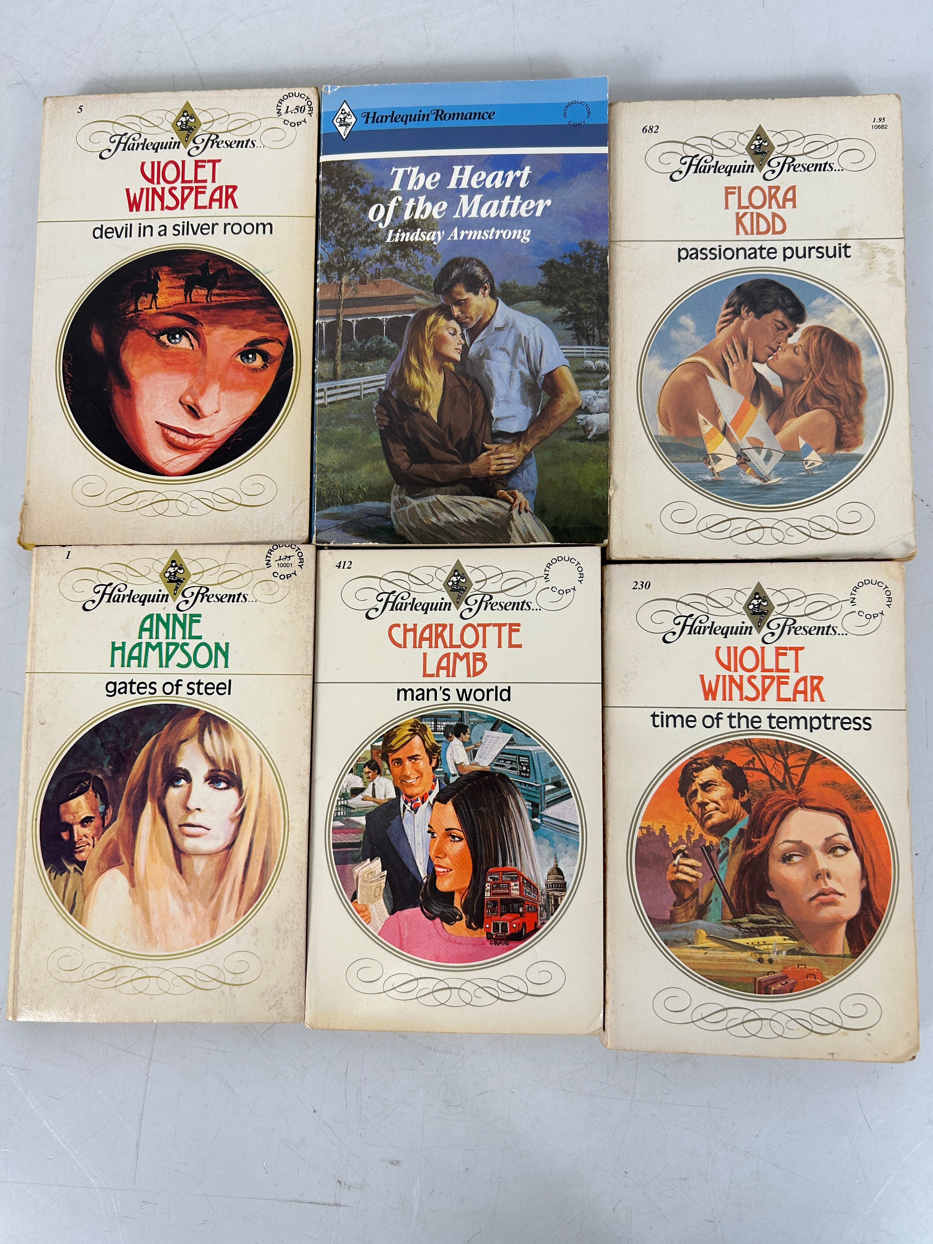 Lot of 6  Vintage Harlequin Presents Romance Novels SC