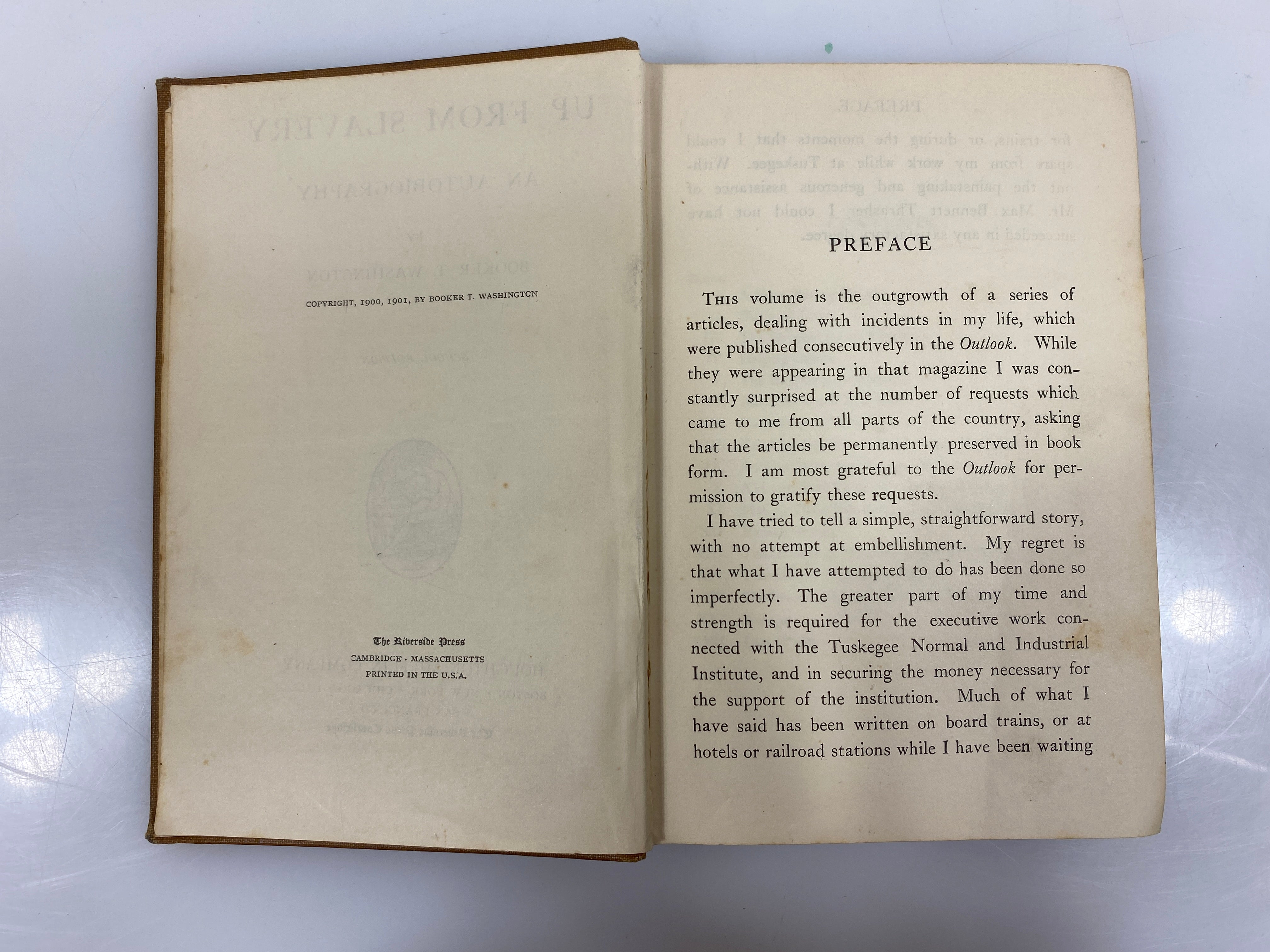 Up from Slavery Booker T. Washington School Edition 1901 HC