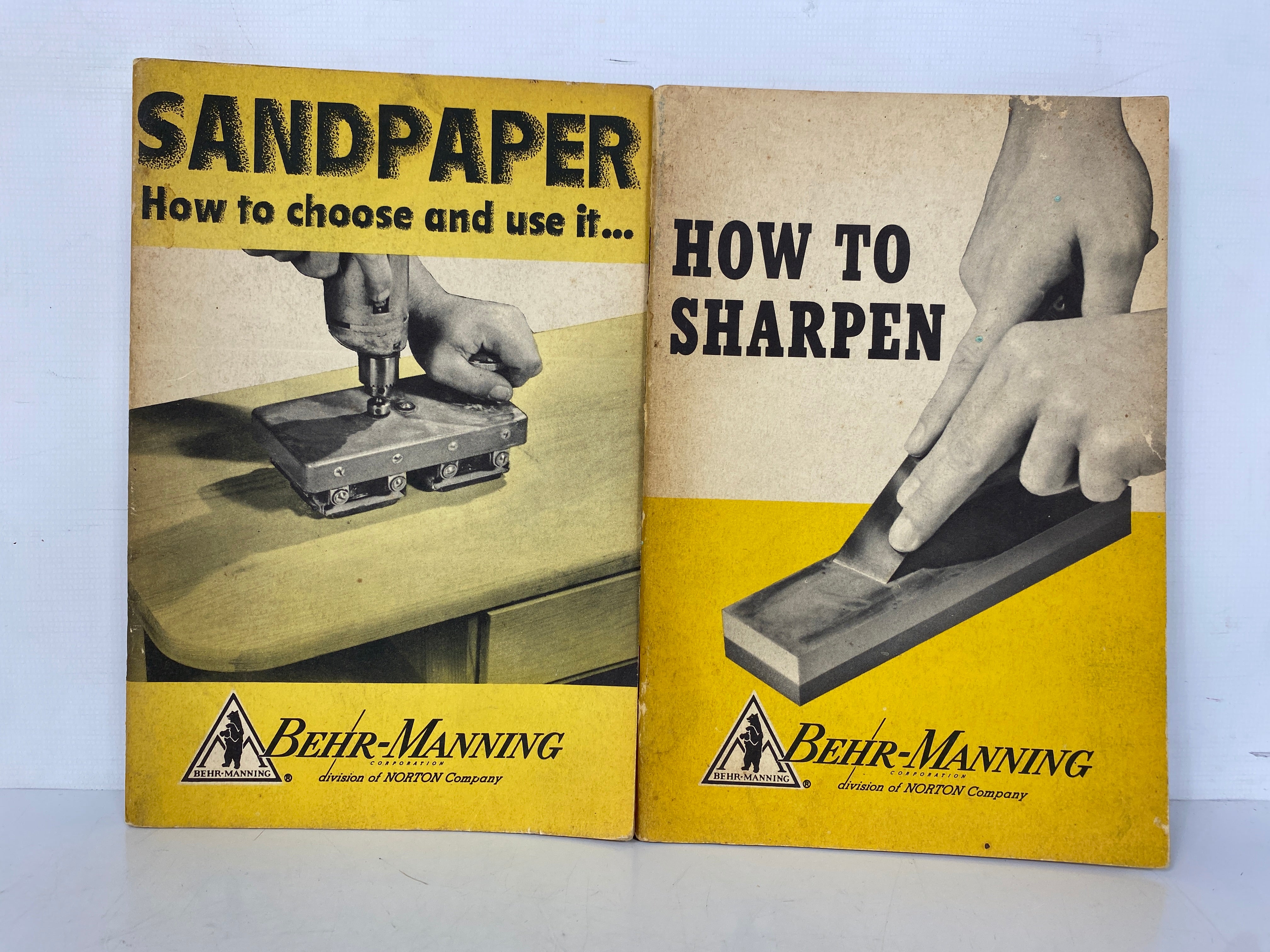 2 Vintage Behr-Manning Guides: How to Sharpen/Sandpaper 1954 SC