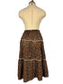 Vintage Brown 3-Tiered Fulled Length Skirt Women's Size Unknown