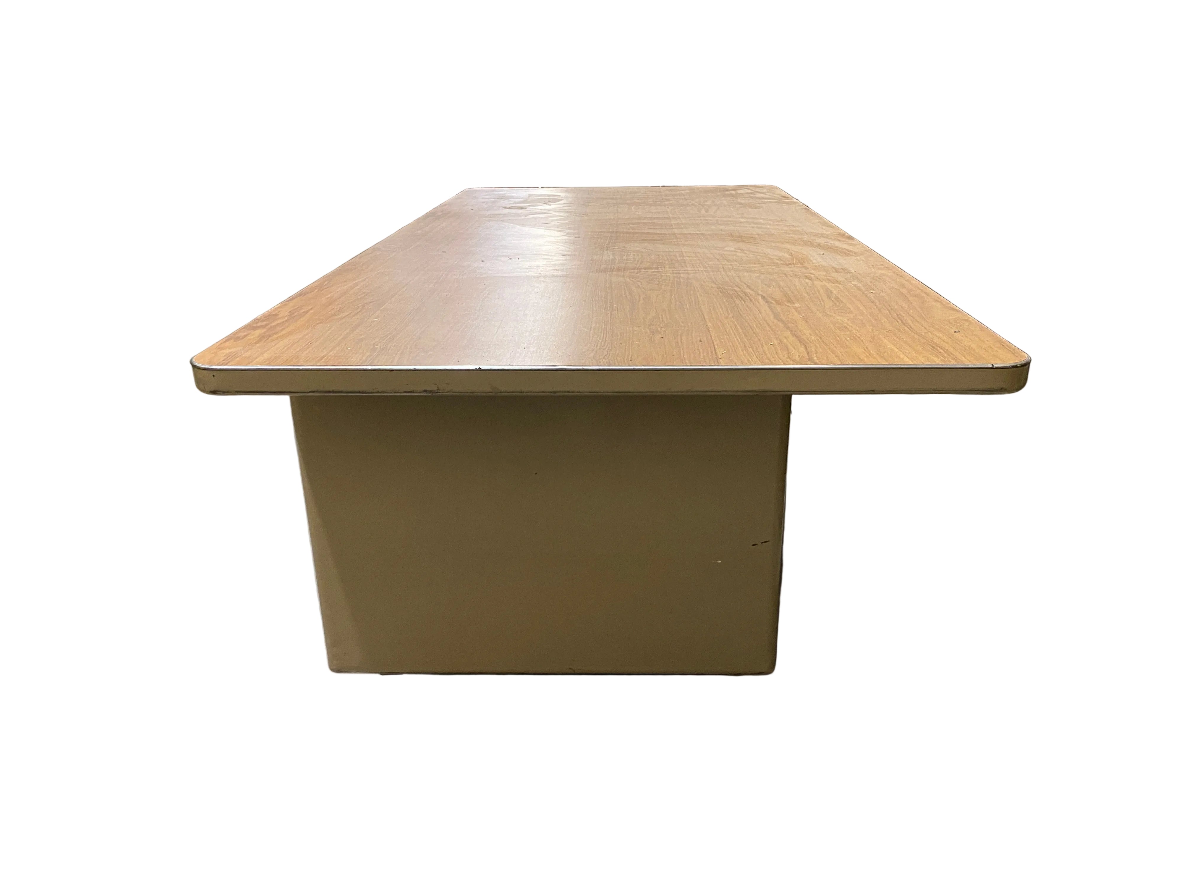 Oak Wood Desktop Metal Executive Desk