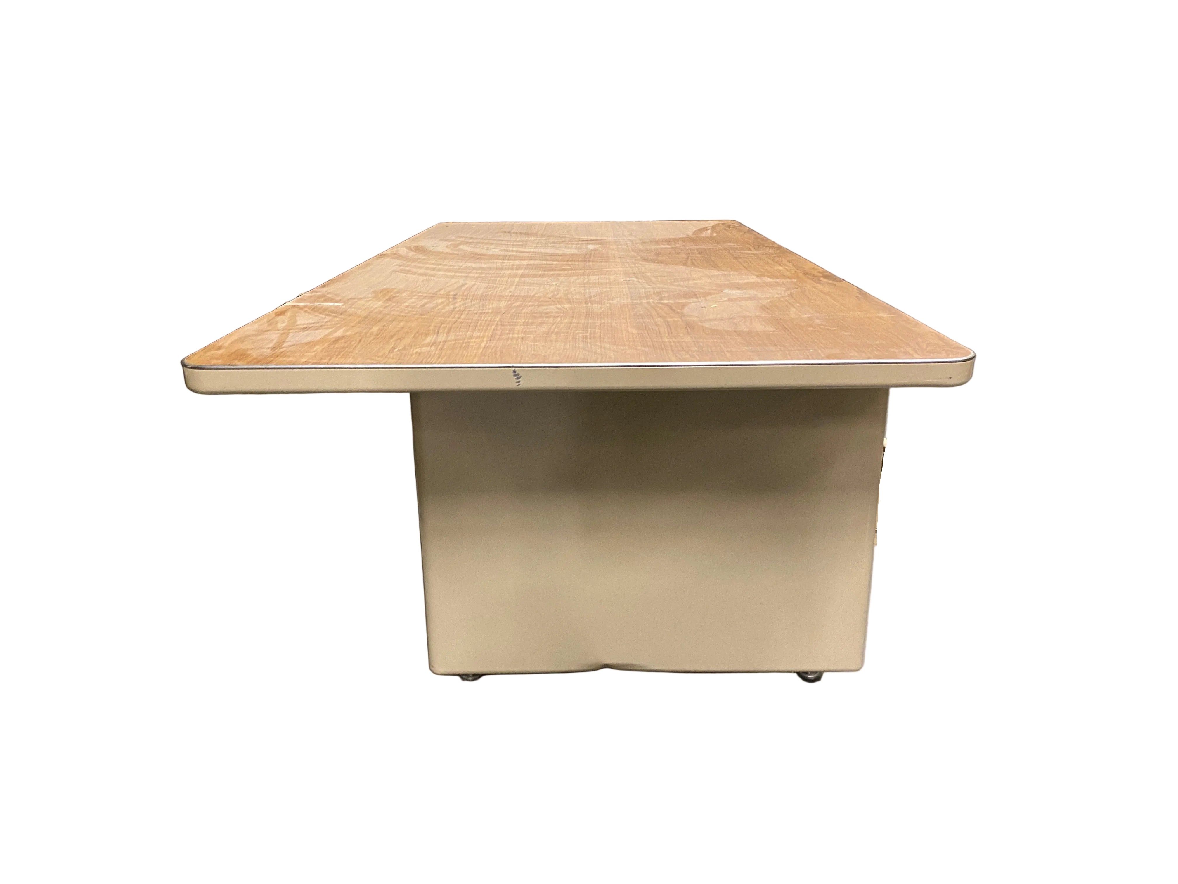 Oak Wood Desktop Metal Executive Desk