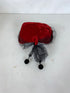 Vintage 1950's Red Velvet Pill Box Women's Hat with Black Lace and Beadwork