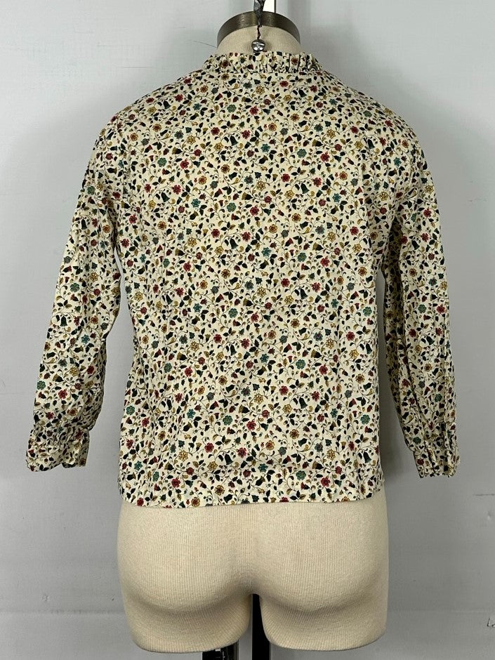 Queen's Way to Fashion Vintage Flower and Vine Full Sleeve Blouse Women's Size Unknown