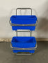 2-Shelf Mopping Trolley with Blue Buckets