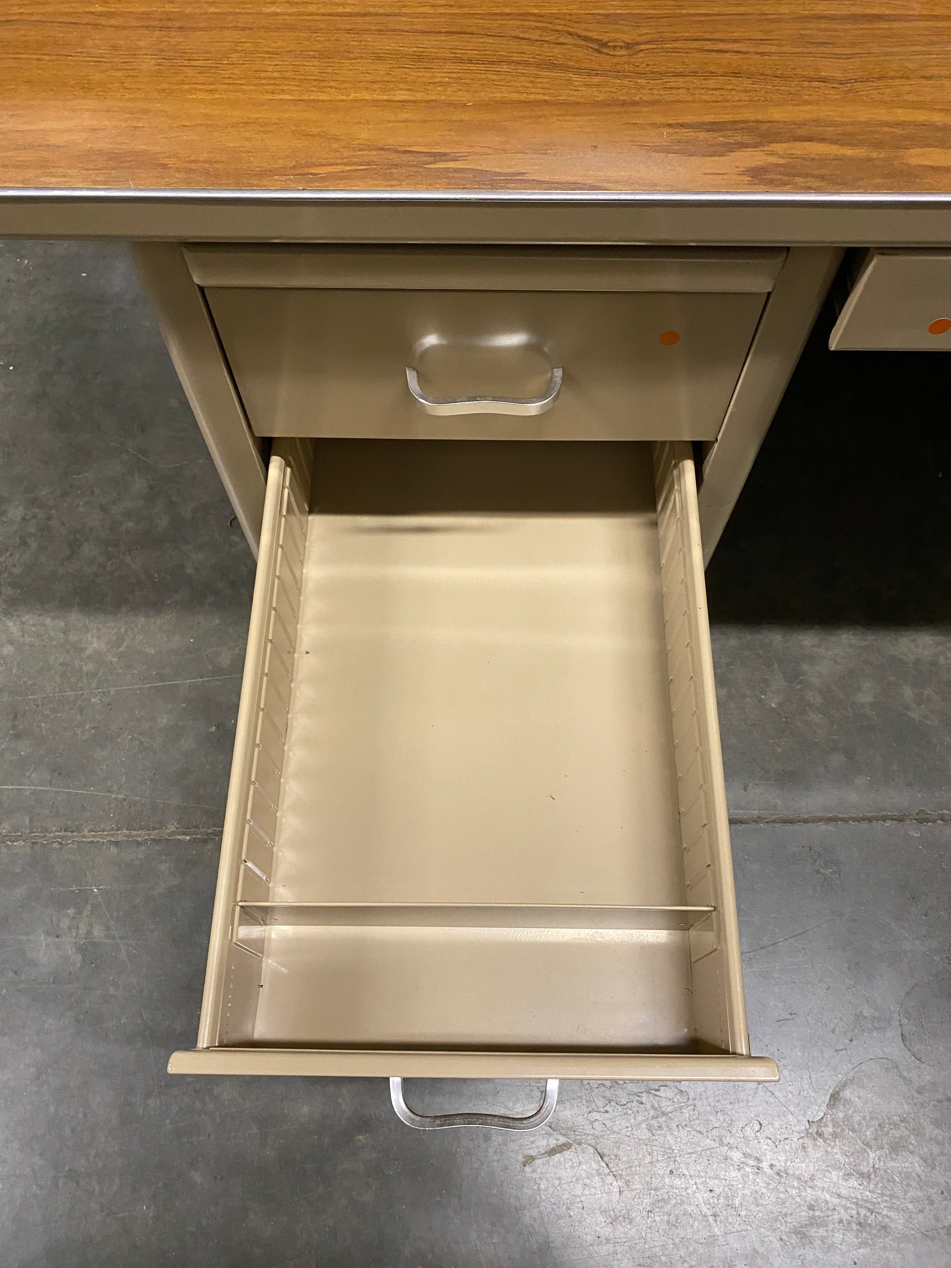 Oak Wood Desktop Metal Executive Desk