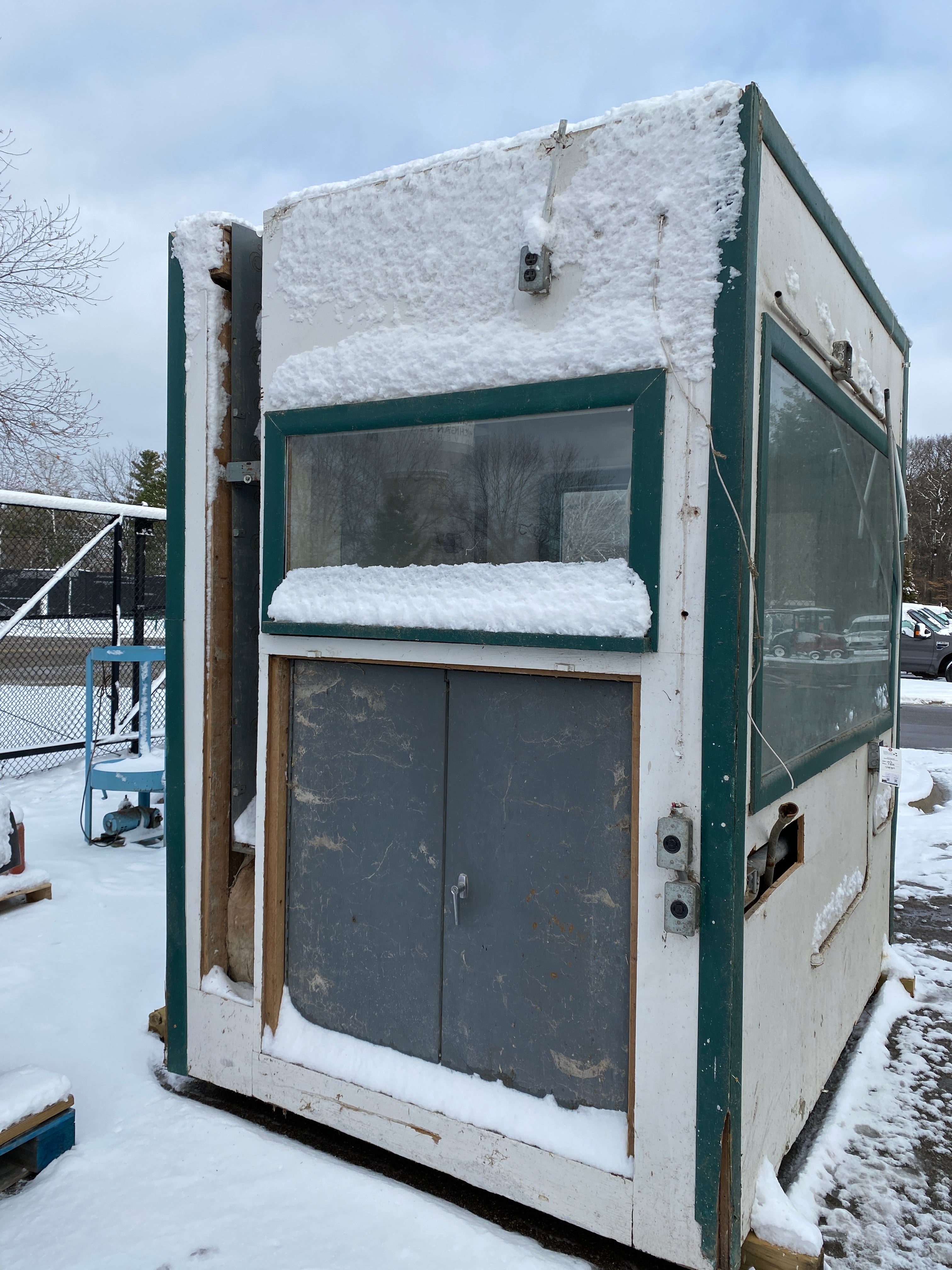 Green and White Shed