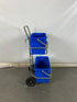 2-Shelf Mopping Trolley with Blue Buckets