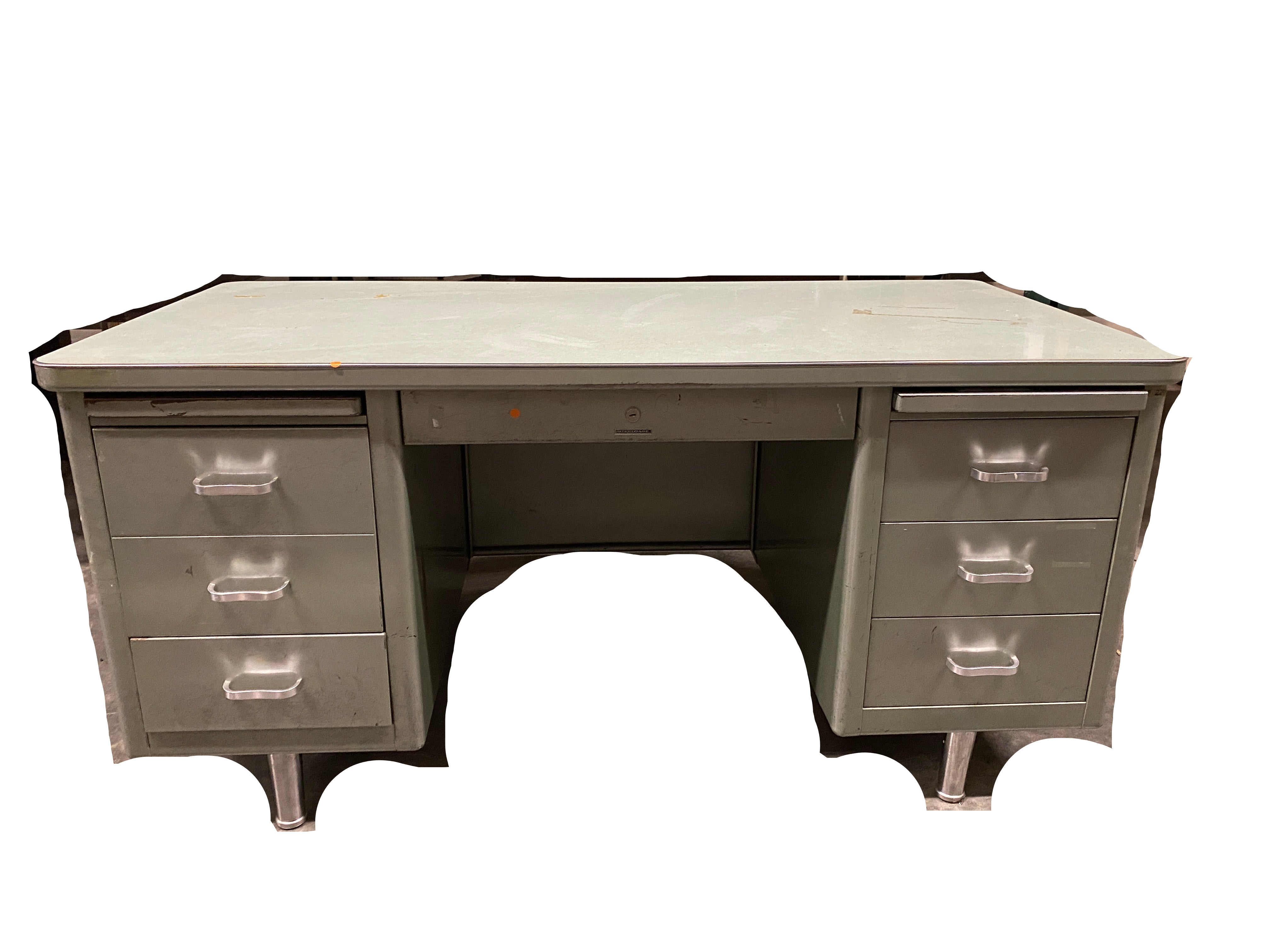 Steelcase Aquamarine Metal Executive Desk