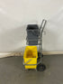 2-Shelf Mopping Trolley with Gray and Yellow Buckets